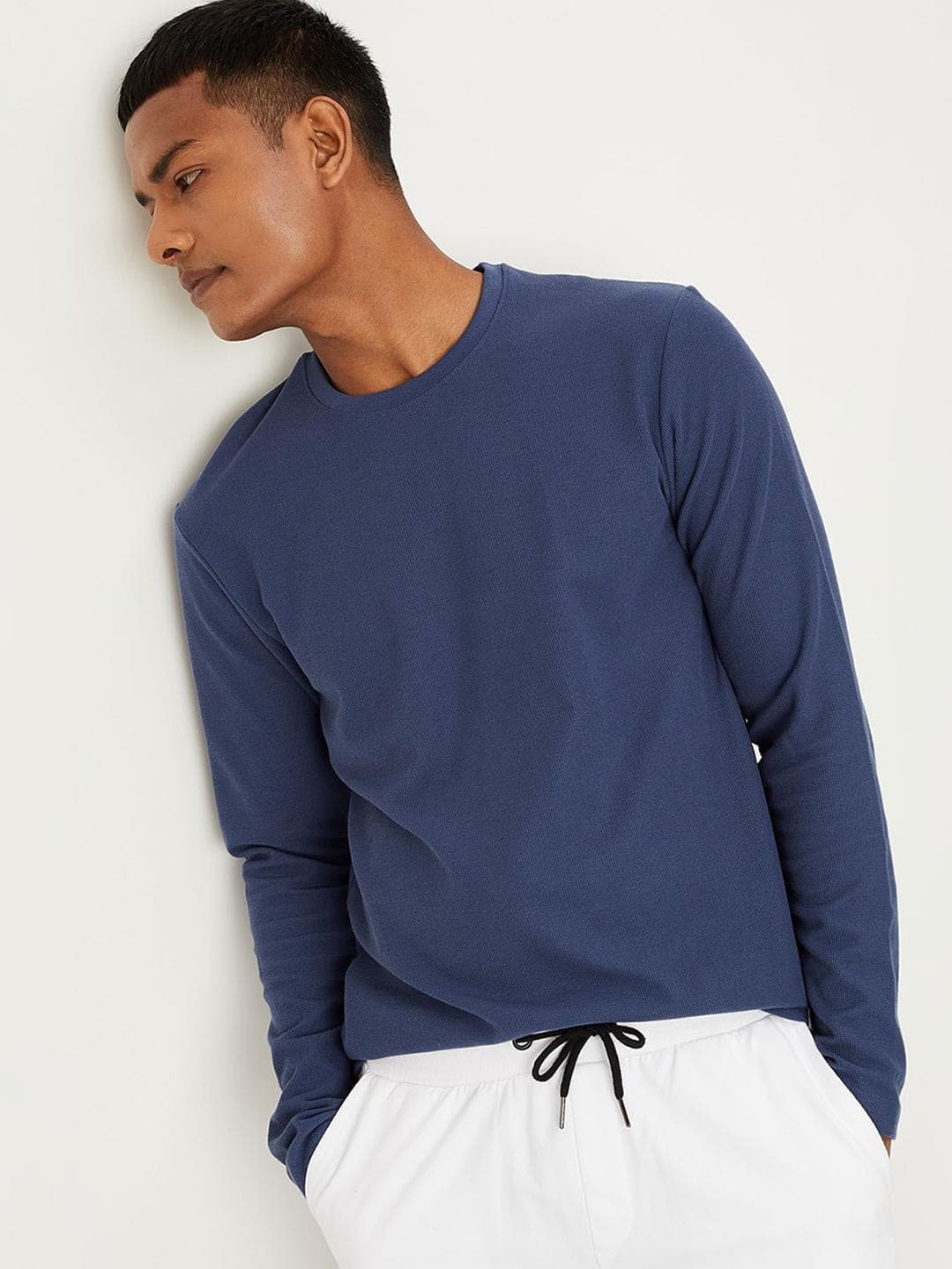 Buy Max Men Blue Cotton Lounge Tshirts - - Apparel for Men