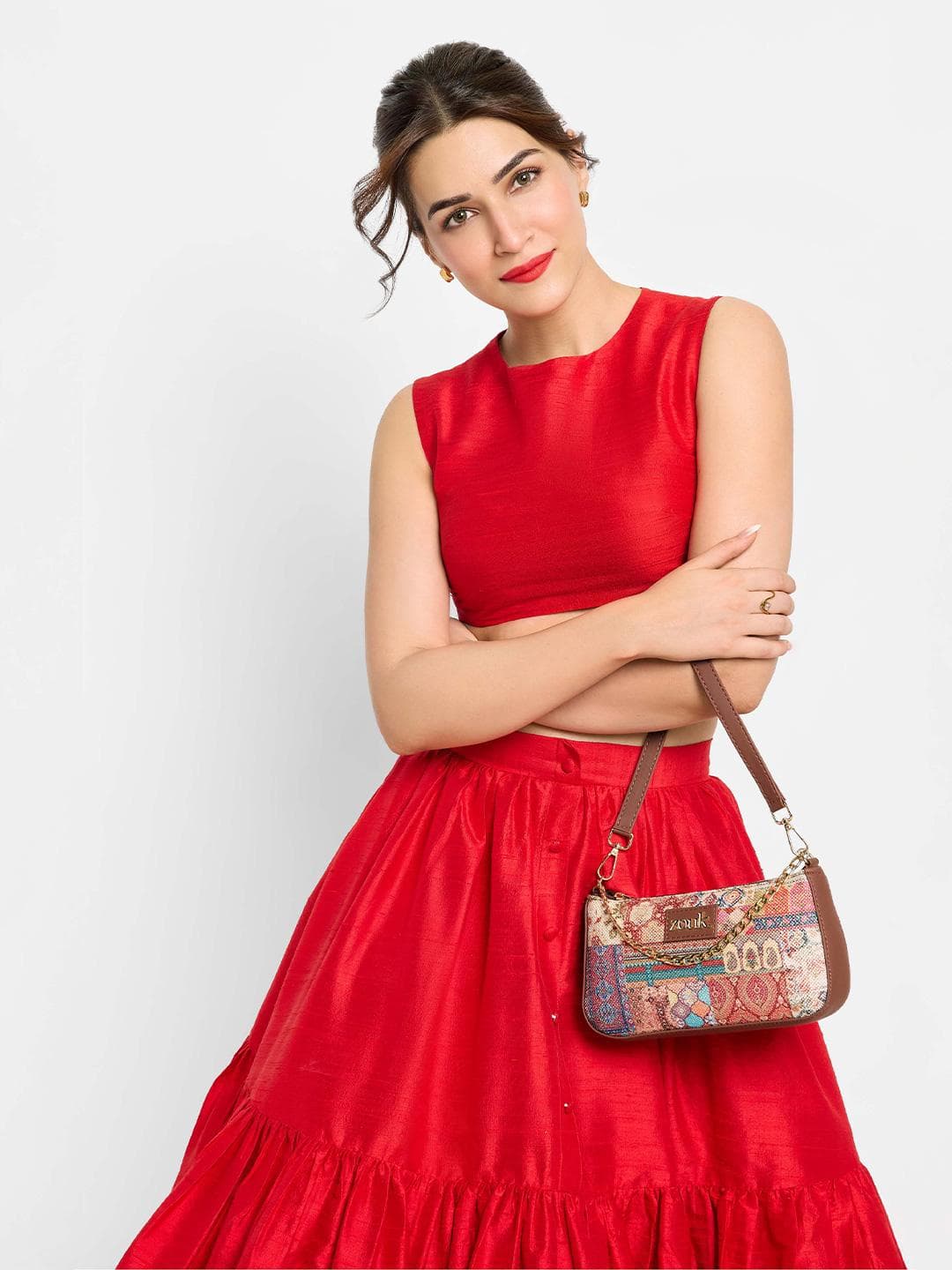 Buy ZOUK Multicoloured Printed Structured Baguette Bag - - Accessories for Women