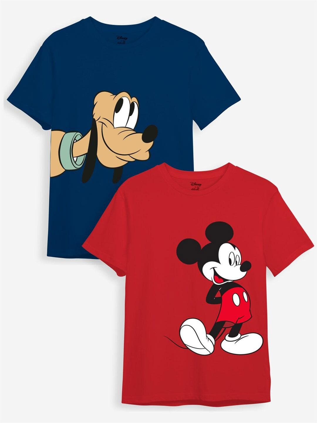Minicult Kids Pack of 2 Mickey Mouse Printed Cotton T-shirts