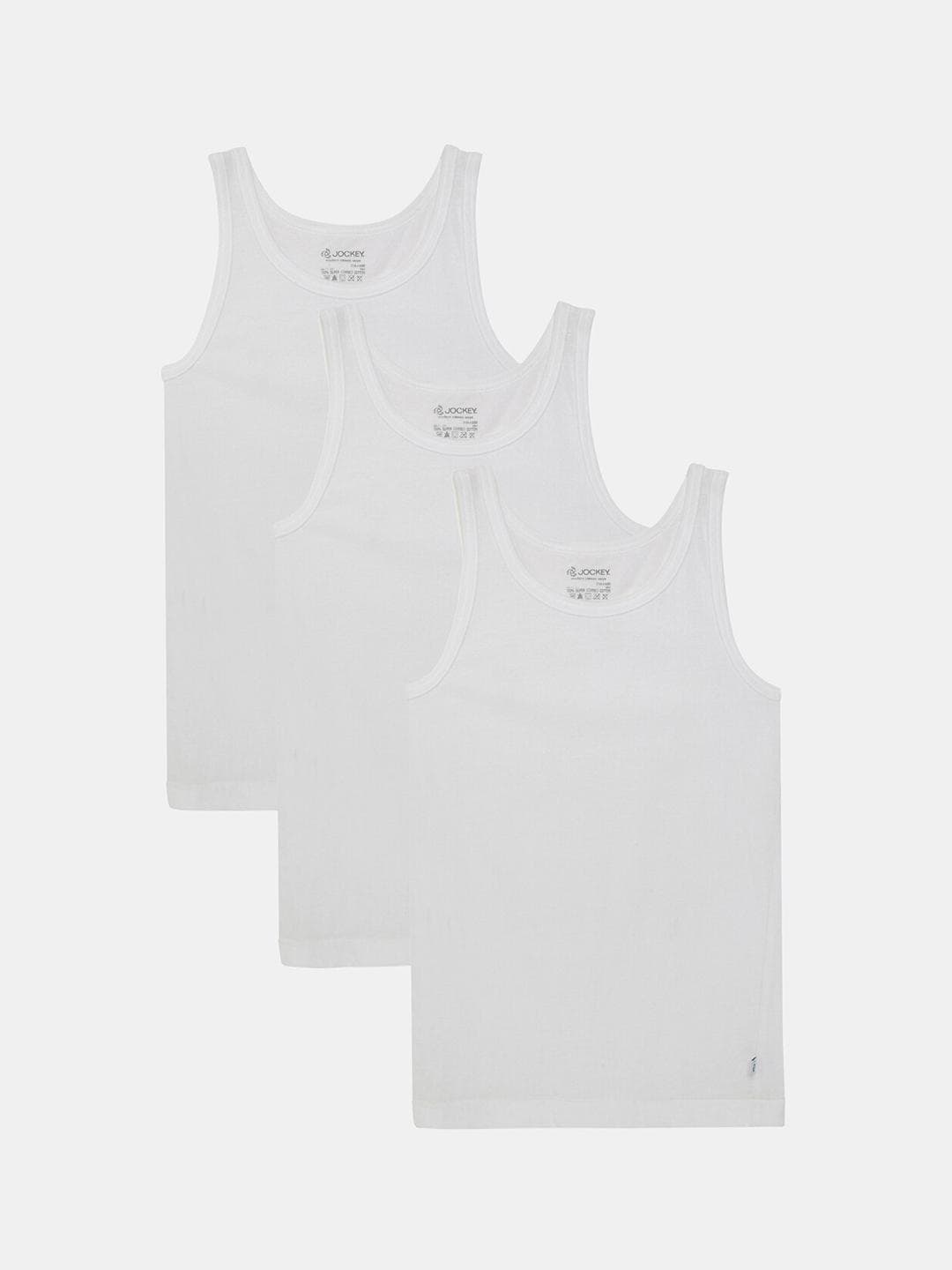 Jockey Boys Pack of 3 Super Combed Cotton Vest-3320