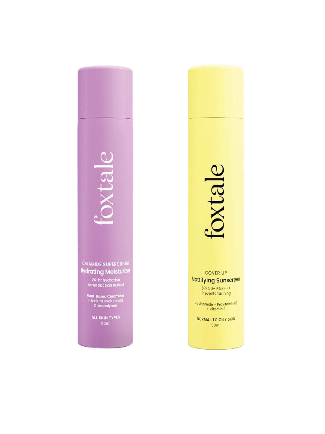 Buy FoxTale Ceramide Moisturizer + Cover Up Mattifying SPF 50 PA++++ Sunscreen 100 Ml - - Personal Care for Unisex