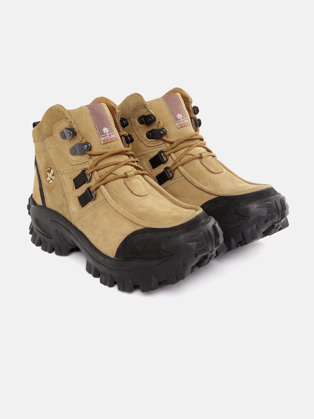 Woodland Men Leather Mid-Top Chunky Boots