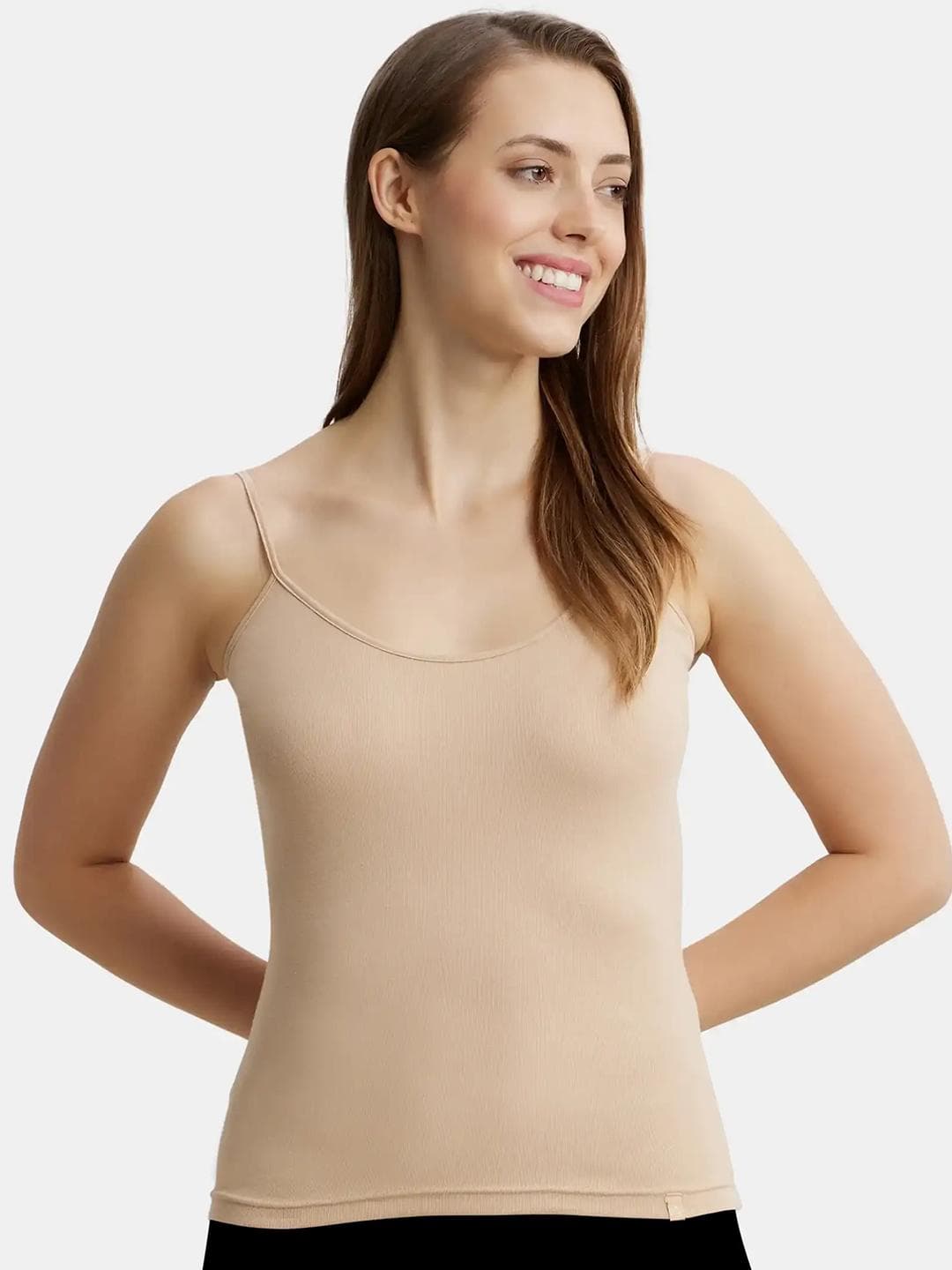 Buy Jockey Super Combed Cotton Rib Camisole With Adjustable Straps And StayFresh Treatment 1487 - - Apparel for Women