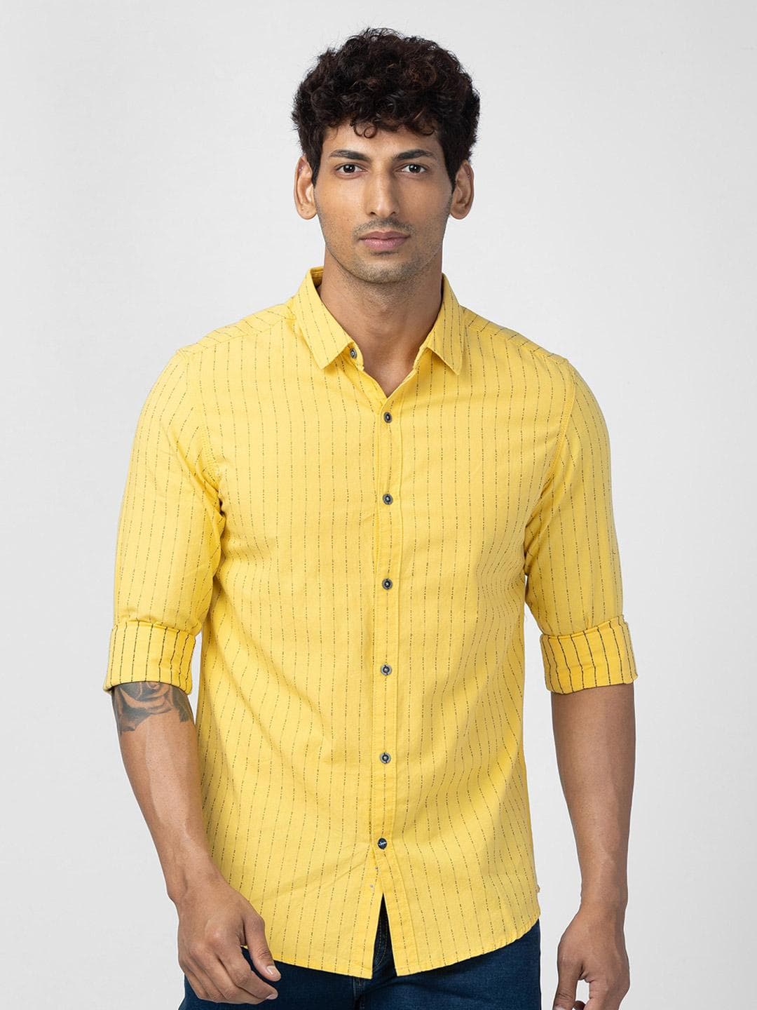 SPYKAR Men Slim Fit Striped Casual Cotton Shirt