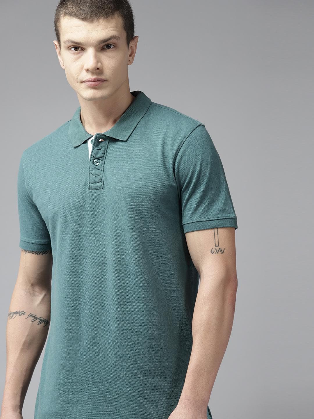 The Roadster Lifestyle Co. Polo Collar Pure Cotton T-shirt