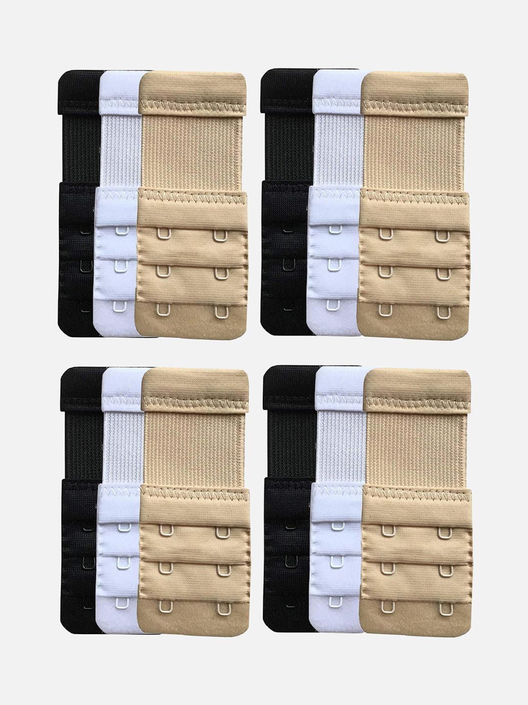 StyFun Pack of 12 Stretchy 2 Hook 3 Eye Bra Extenders