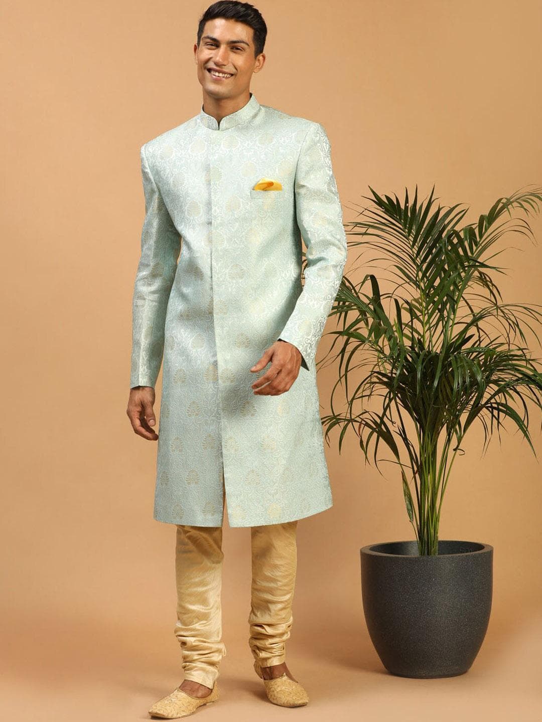 VASTRAMAY Men Self-Design 2-Pcs Sherwani Set