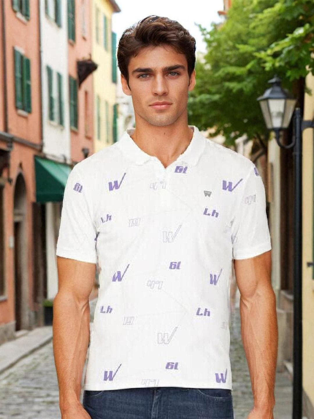 Wrangler Men Printed V-Neck T-shirt