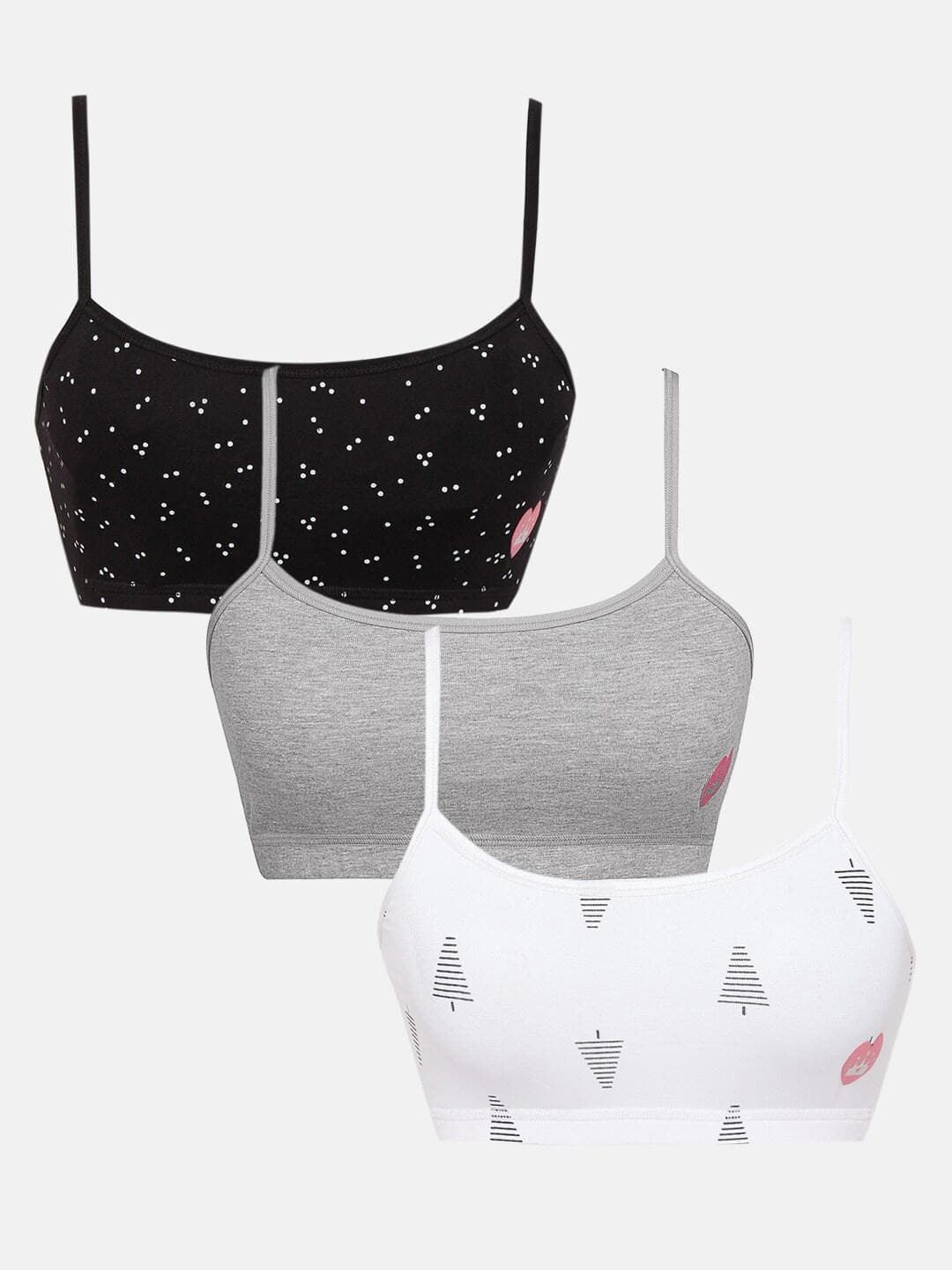 Sillysally Girls Pack of 3 Seamless Double Layer All Day Comfort Beginners Sports Bra