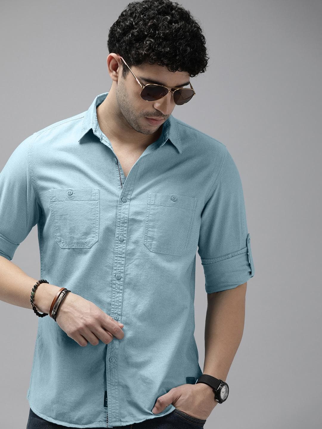The Roadster Life Co. Solid Pure Cotton Casual Shirt