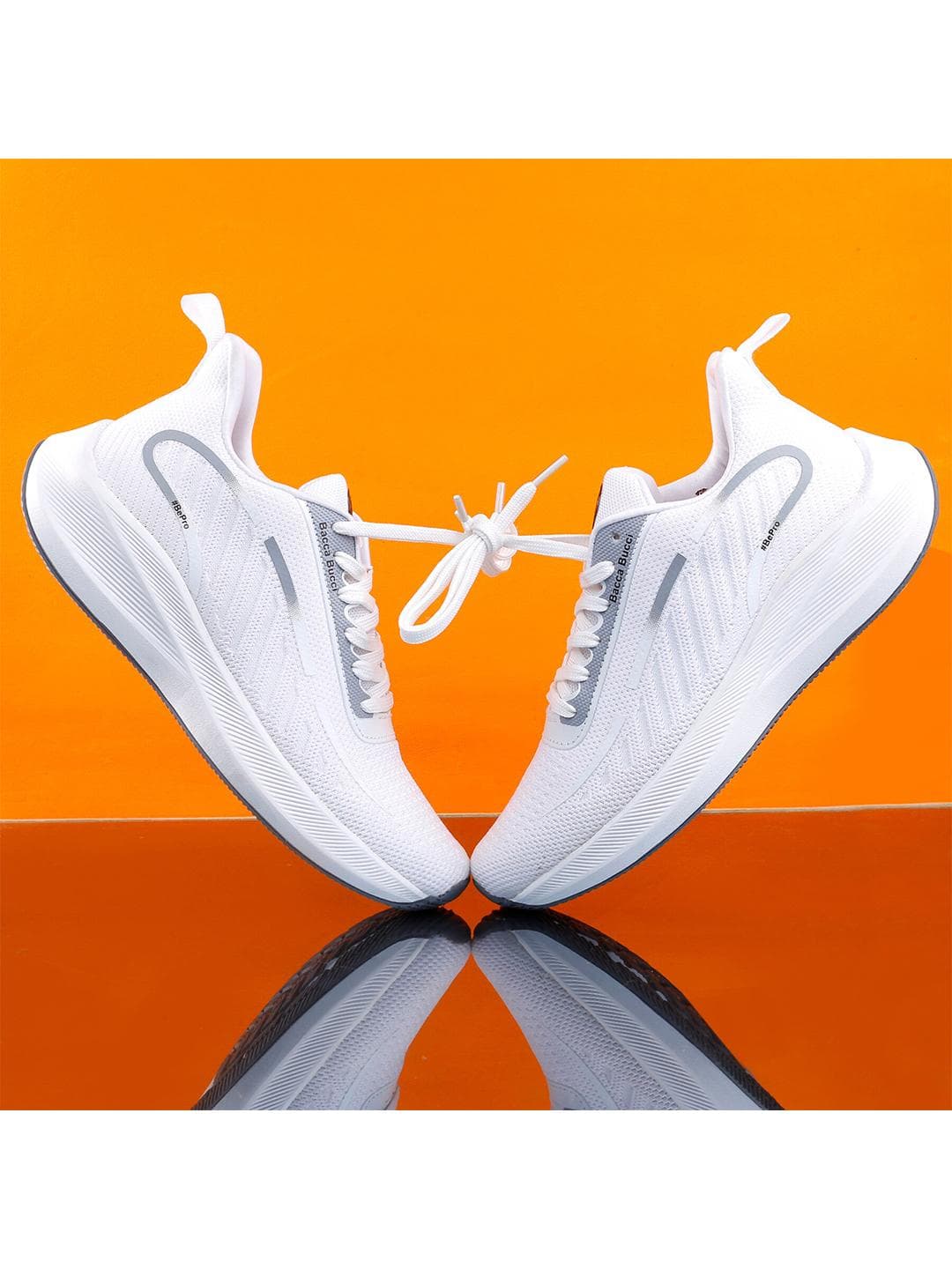 bacca bucci Men White IRONMAN High Abrasion Rubber Outsole Training or Gym Non-Marking Shoes