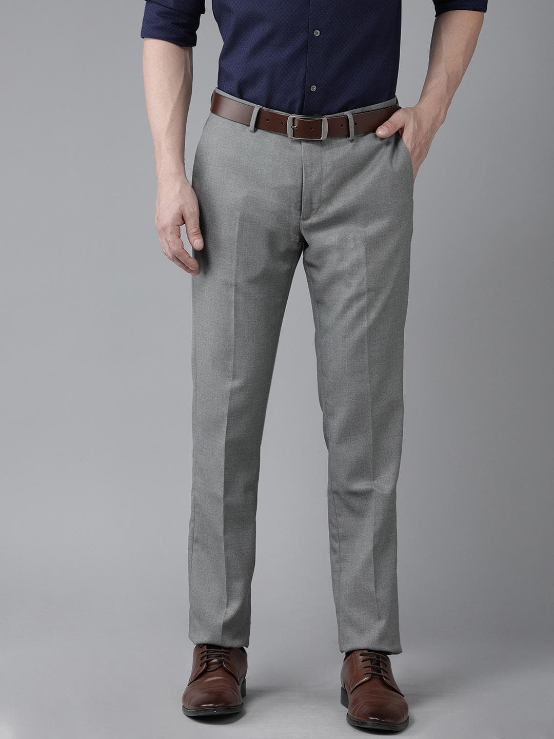 Arrow Men Solid Tailored Fit Formal Trousers