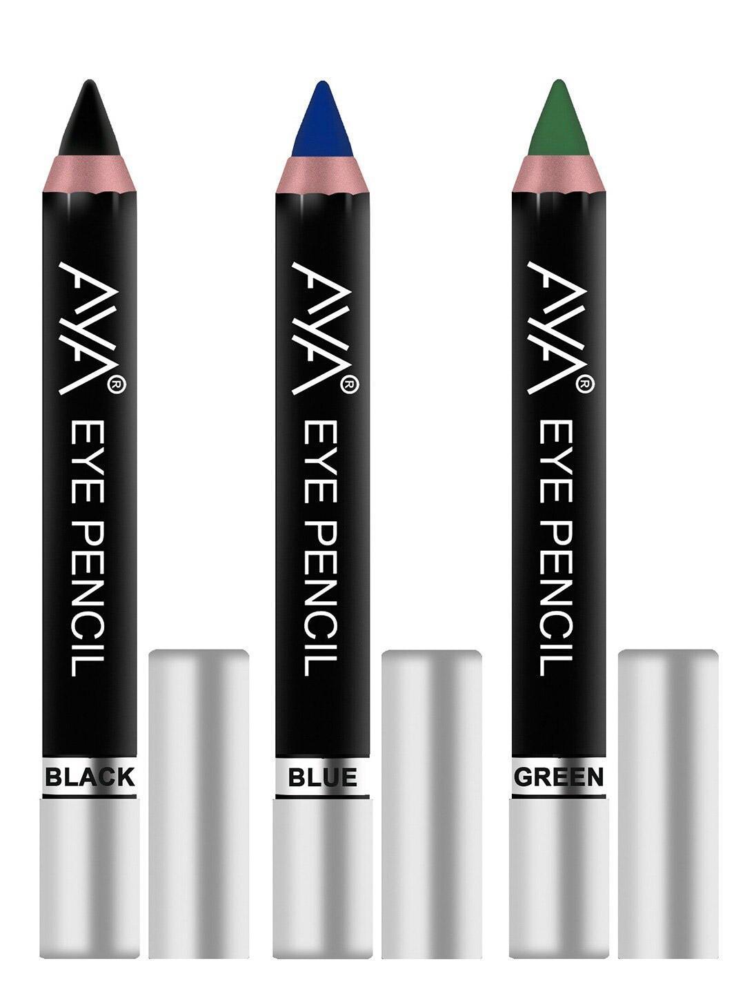 Buy AYA Set Of 3 Long Lasting Pencil Eyeliners 5ml Each Black Blue Green - - Personal Care for Women