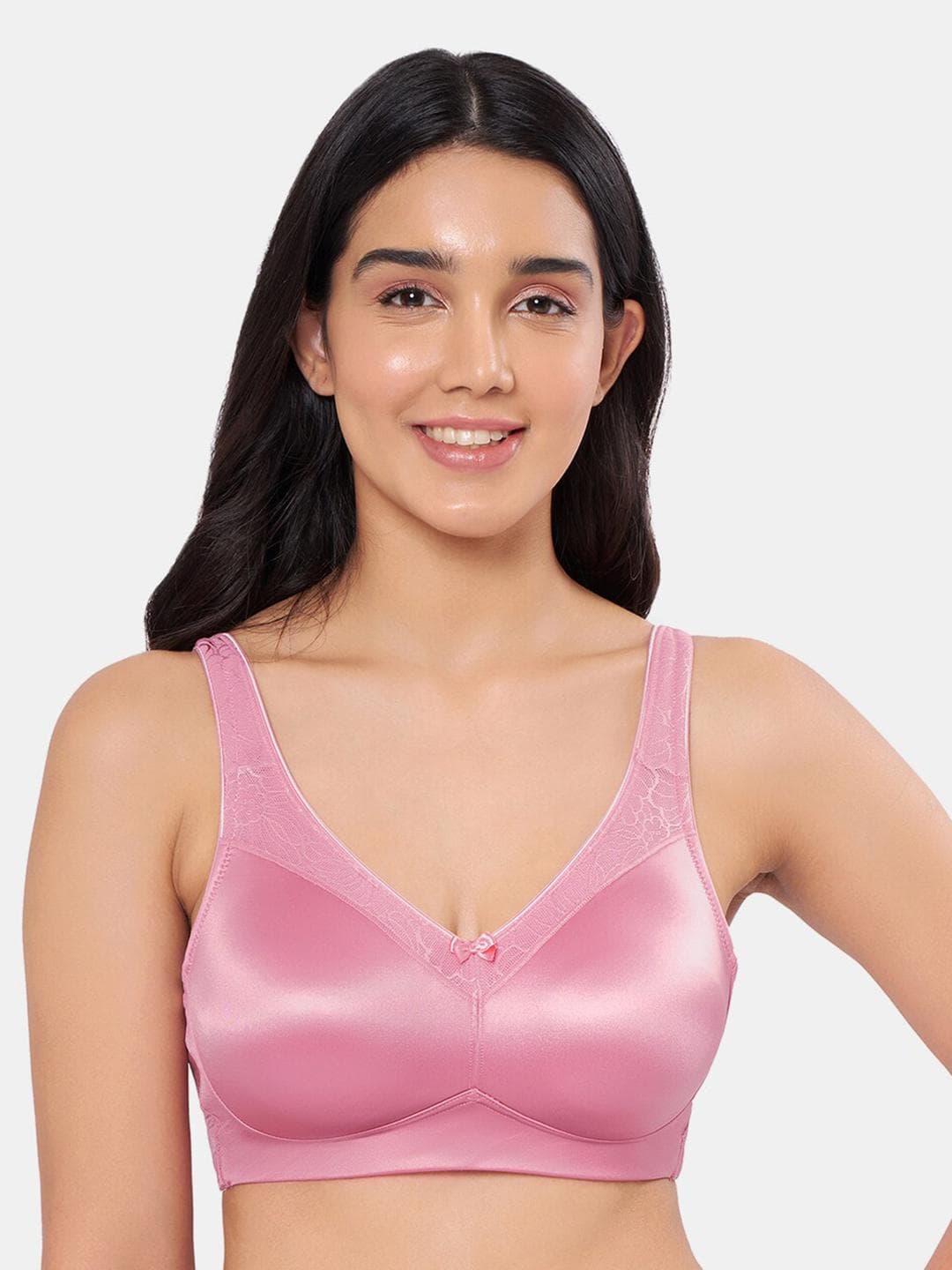Buy Amante Solid Non Padded Wirefree Elegant Super Support Bra BRA78001 - - Apparel for Women