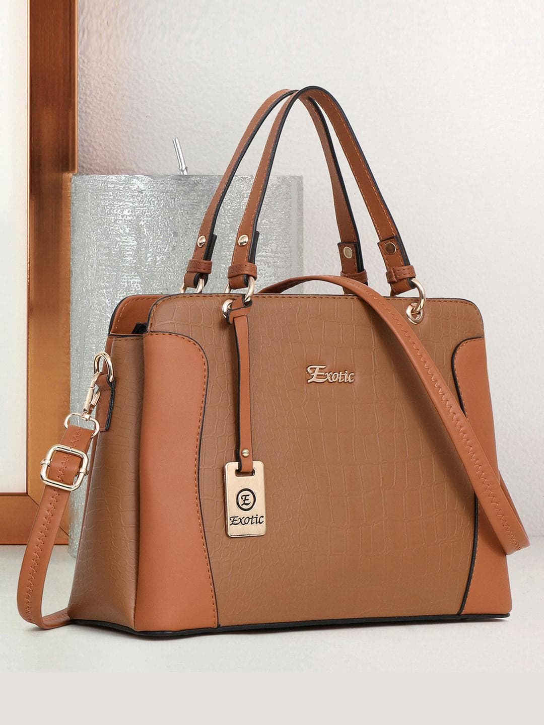Exotic Women PU Structured Handheld Bag