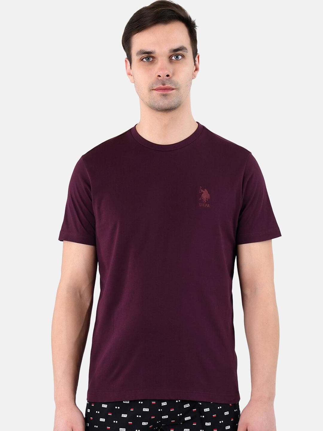 Buy U.S. Polo Assn. Embroidered Logo Pure Cotton Lounge T Shirts - - Apparel for Men