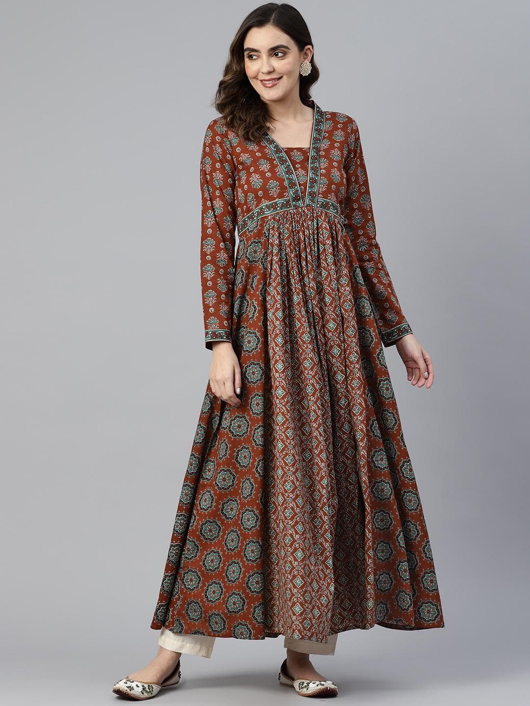 Vbuyz Women Floral Printed Anarkali Kurta