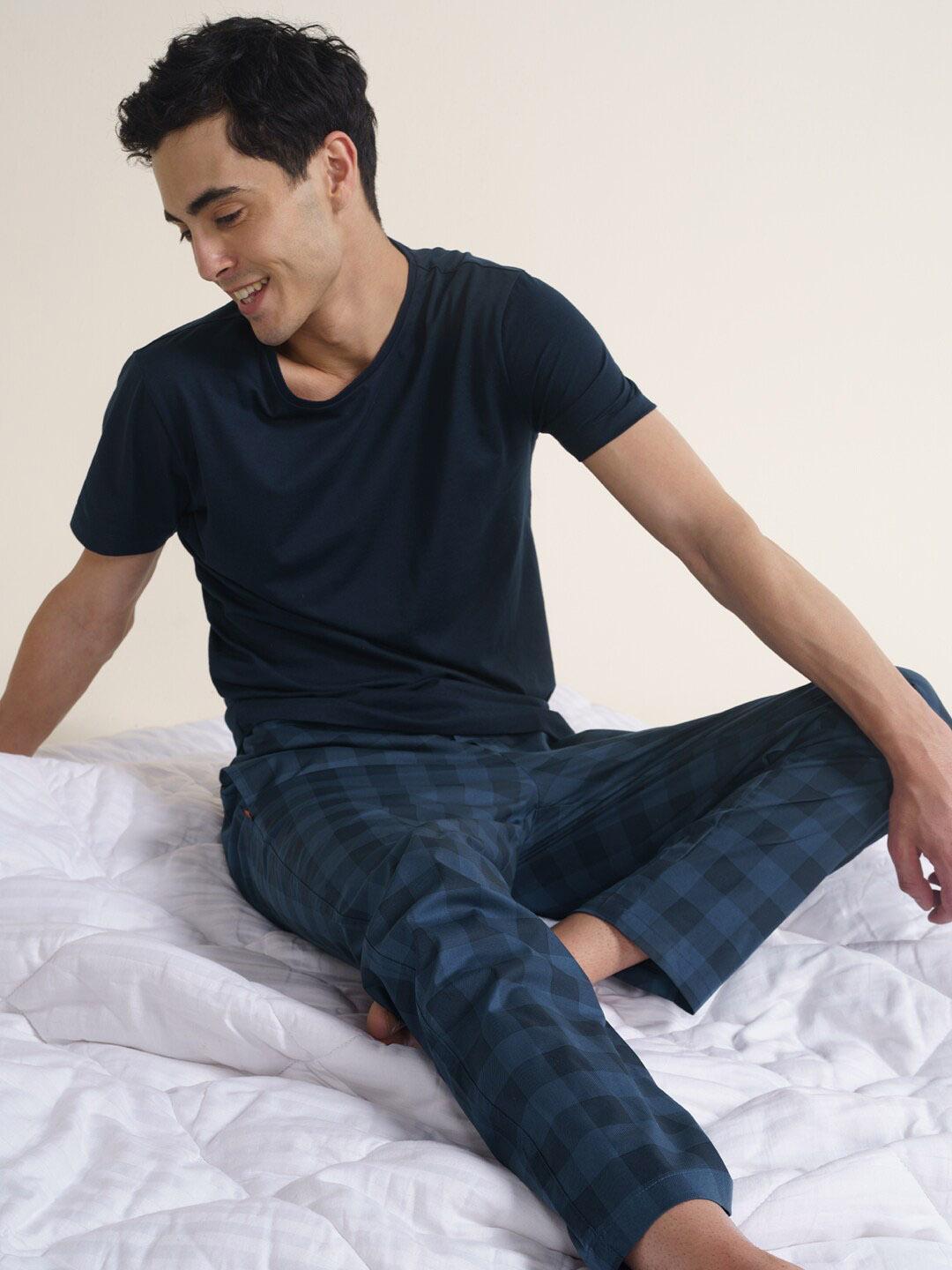 Buy DAMENSCH Men Printed Stretch Tapered Cotton Lounge Pants - - Apparel for Men