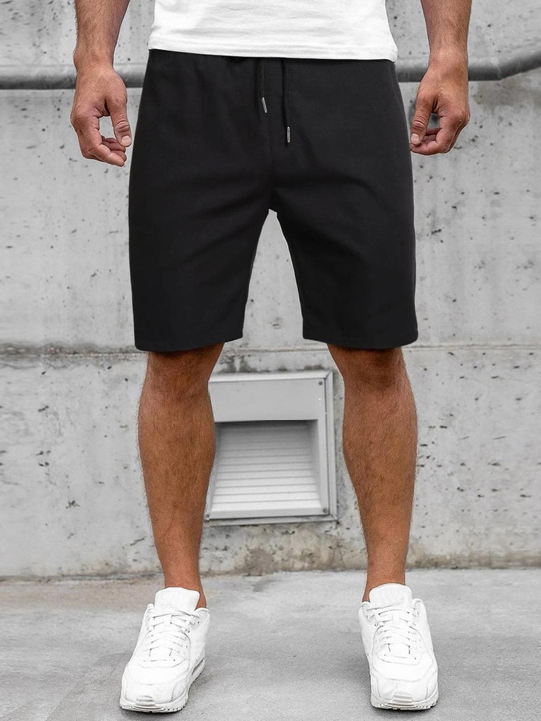 NOBERO Men Mid Rise Drawstring Cotton Sports Shorts