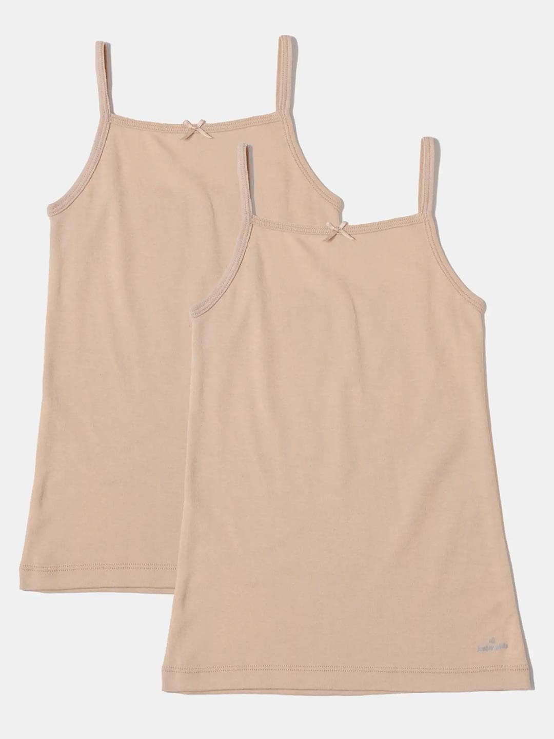 Jockey Girls Pack of 2 Super Combed Cotton Round Neck Camisole with Regular Straps-SG04