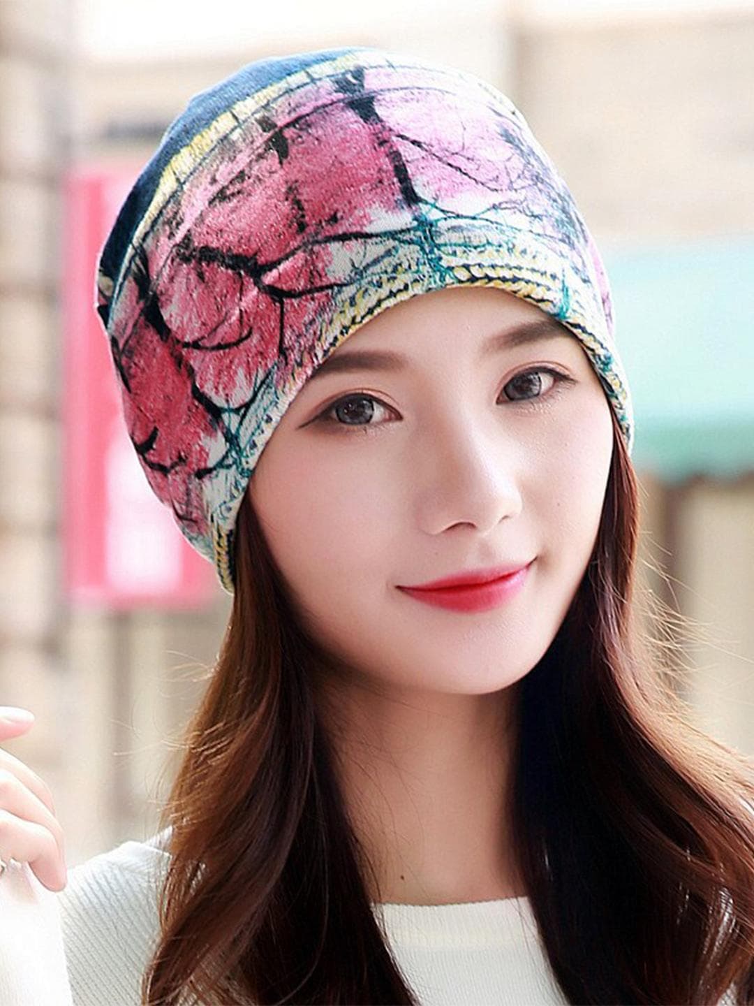 Buy Alexvyan Women Printed Ponytail Woollen Beanie - - Accessories for Women
