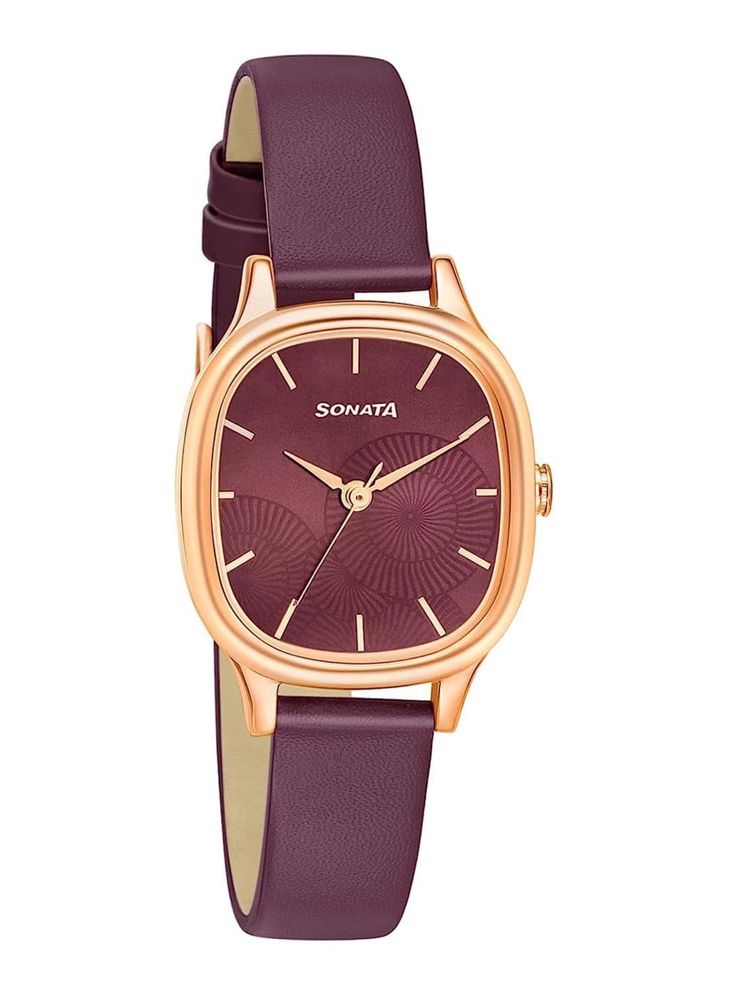 Buy Sonata Linnea Quartz Analog With Maroon Dial Watch For Women Nt8173wl01 - - Accessories for Women