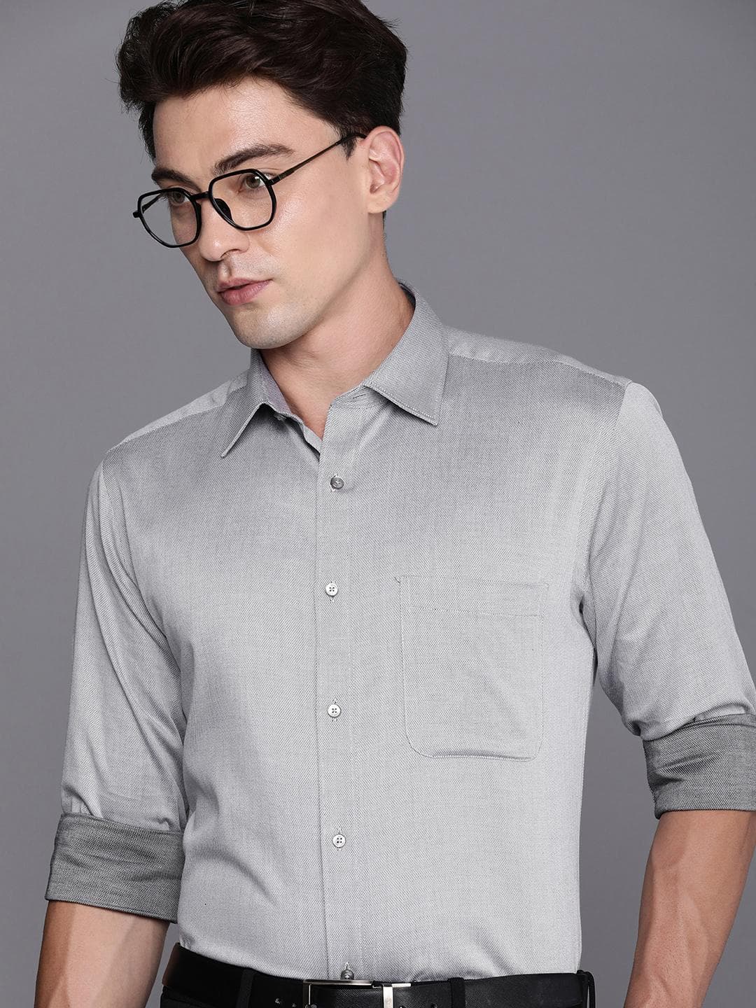 Raymond Textured Slim Fit Pure Cotton Formal Shirt