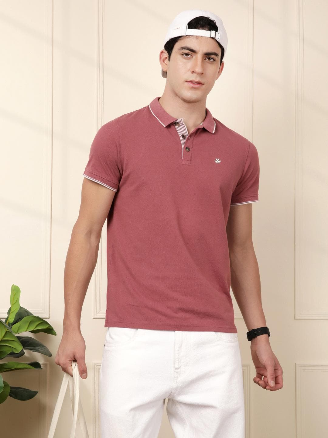 WROGN Men Solid Polo Collar T-shirt