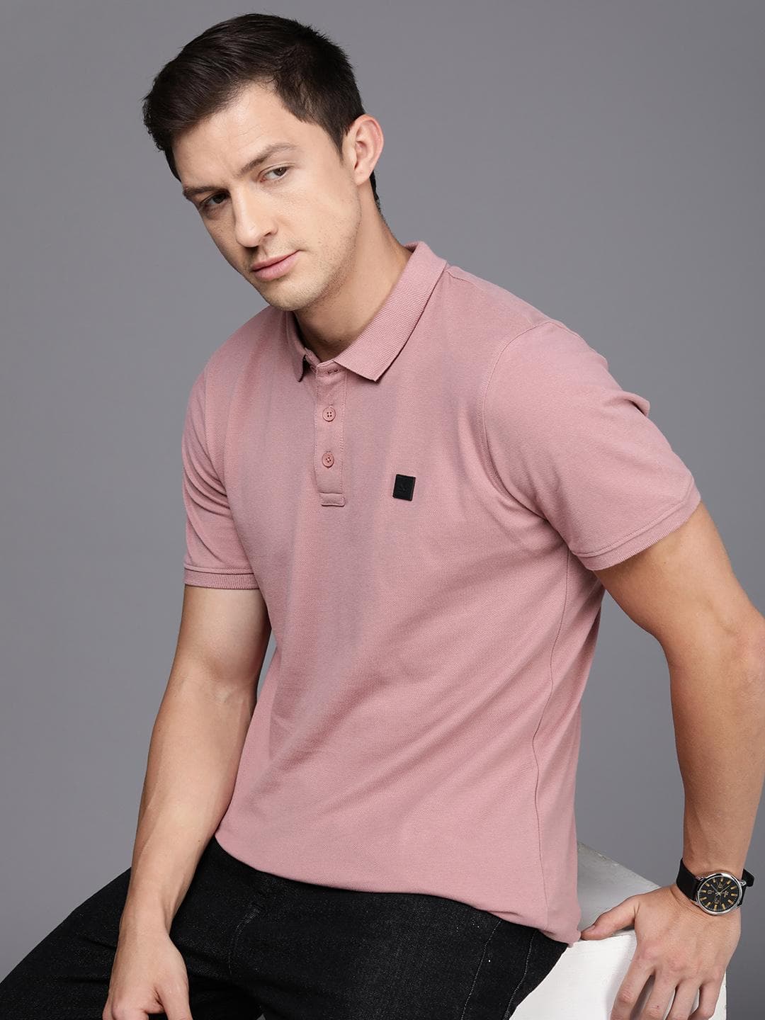 WROGN Men Polo Collar Cotton Slim Fit T-shirt
