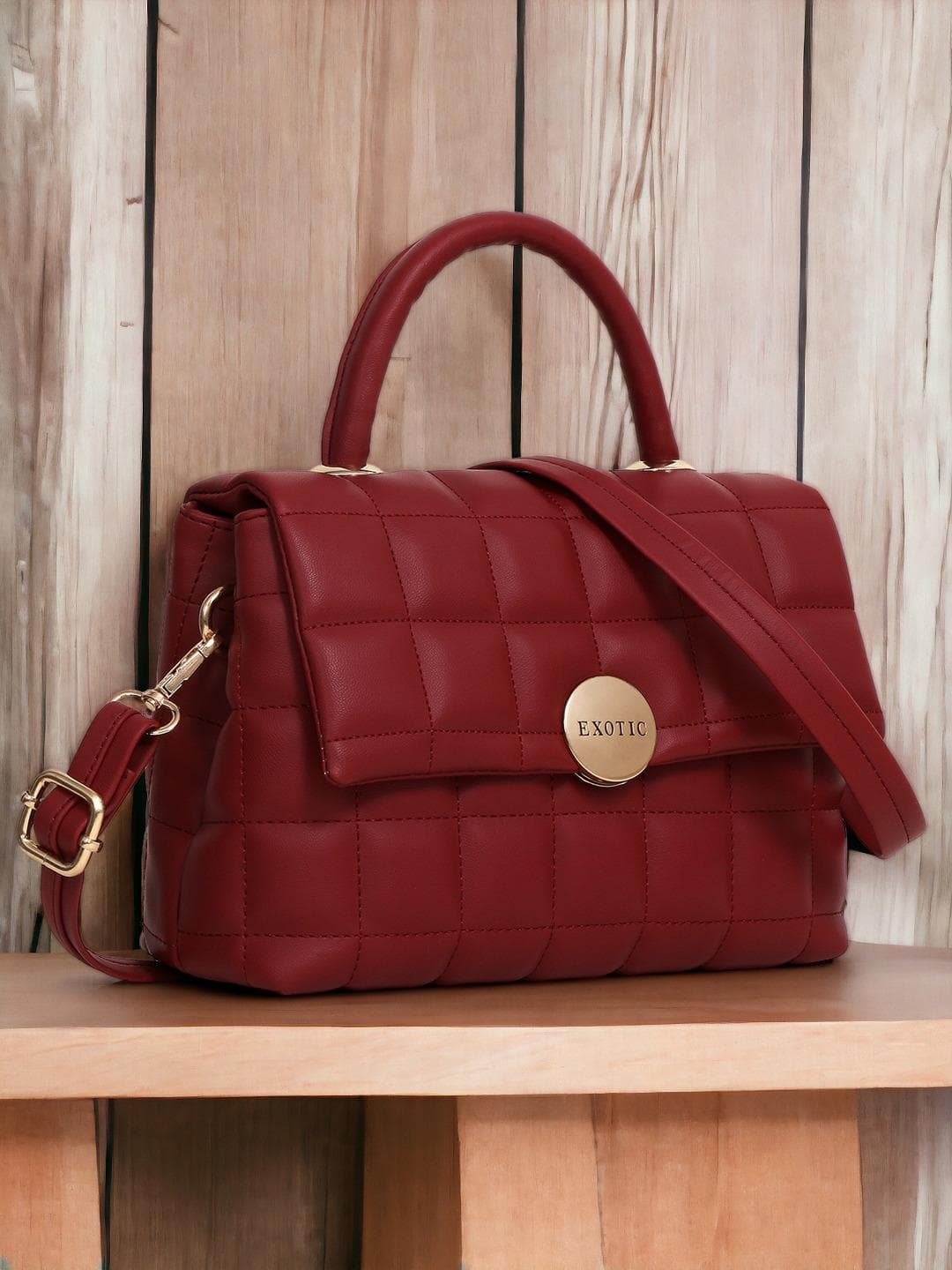 Buy Exotic Textured Structured Handheld Bag With Quilted - - Accessories for Women
