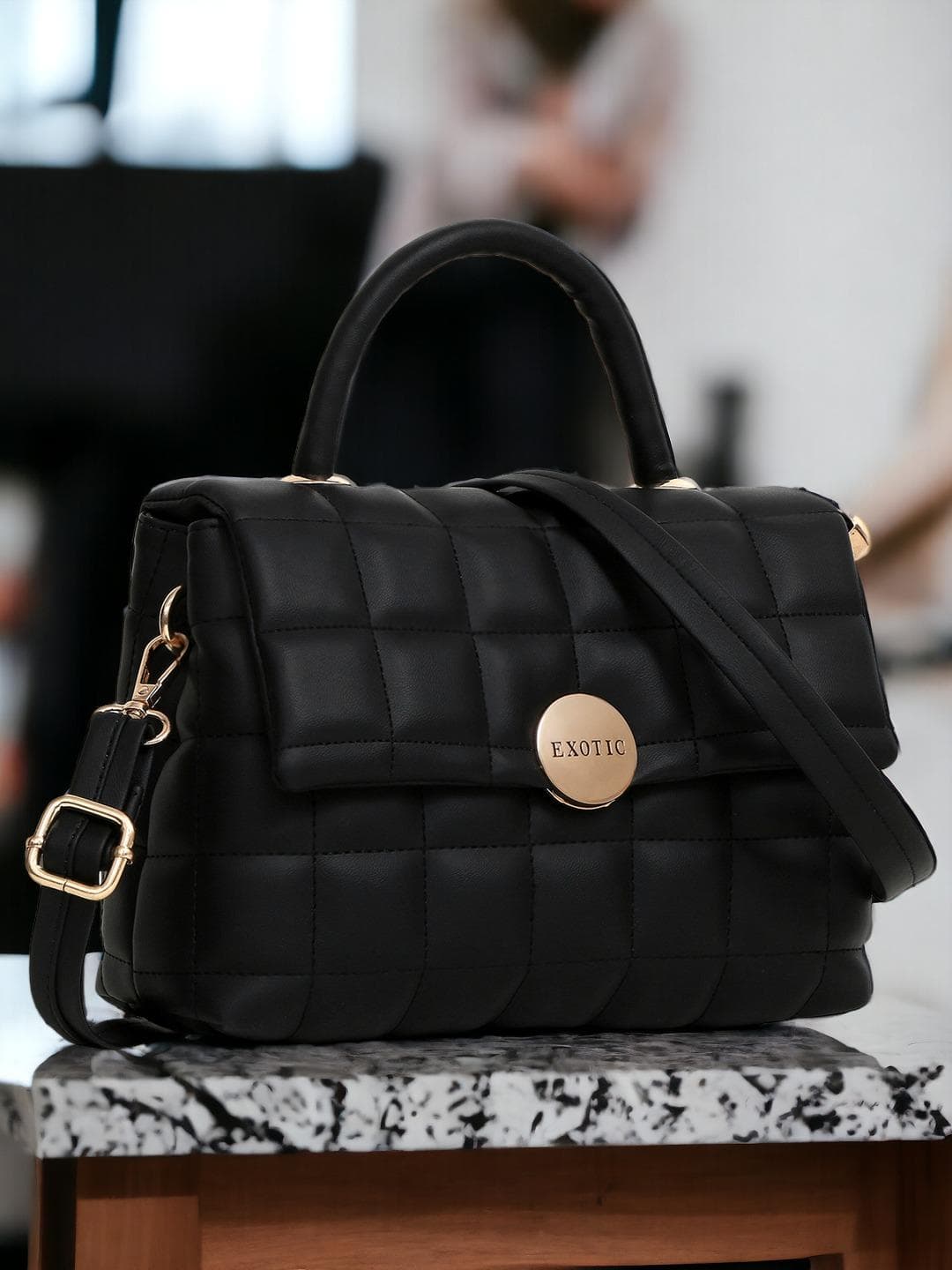 Buy Exotic Textured Structured Handheld Bag With Quilted - - Accessories for Women