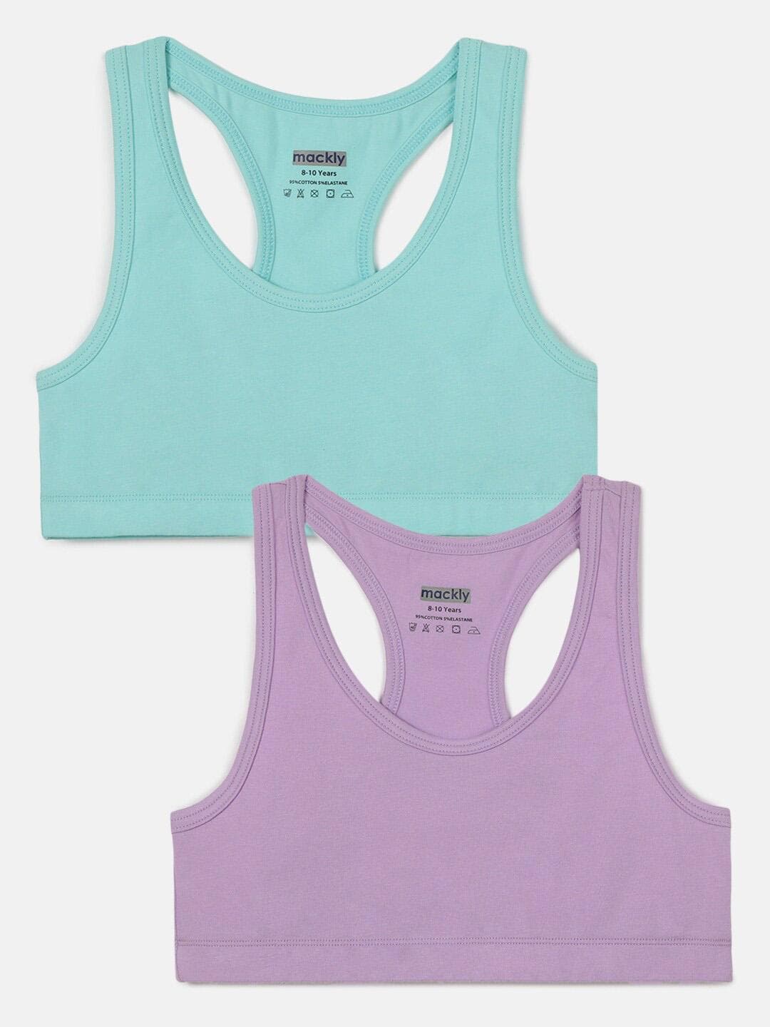 Buy Mackly Girls Solid Pack Of 2 All Day Comfort Full Coverage Cotton Bra - - Apparel for Girls