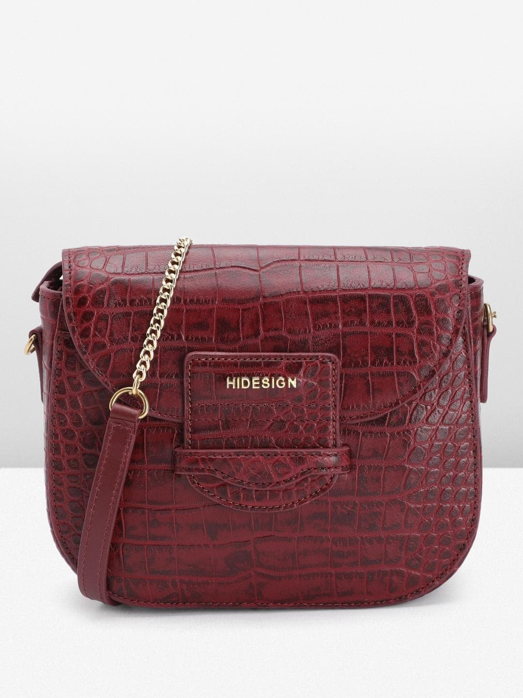 Buy Hidesign Croc Textured Leather Sling Bag - - Accessories for Women