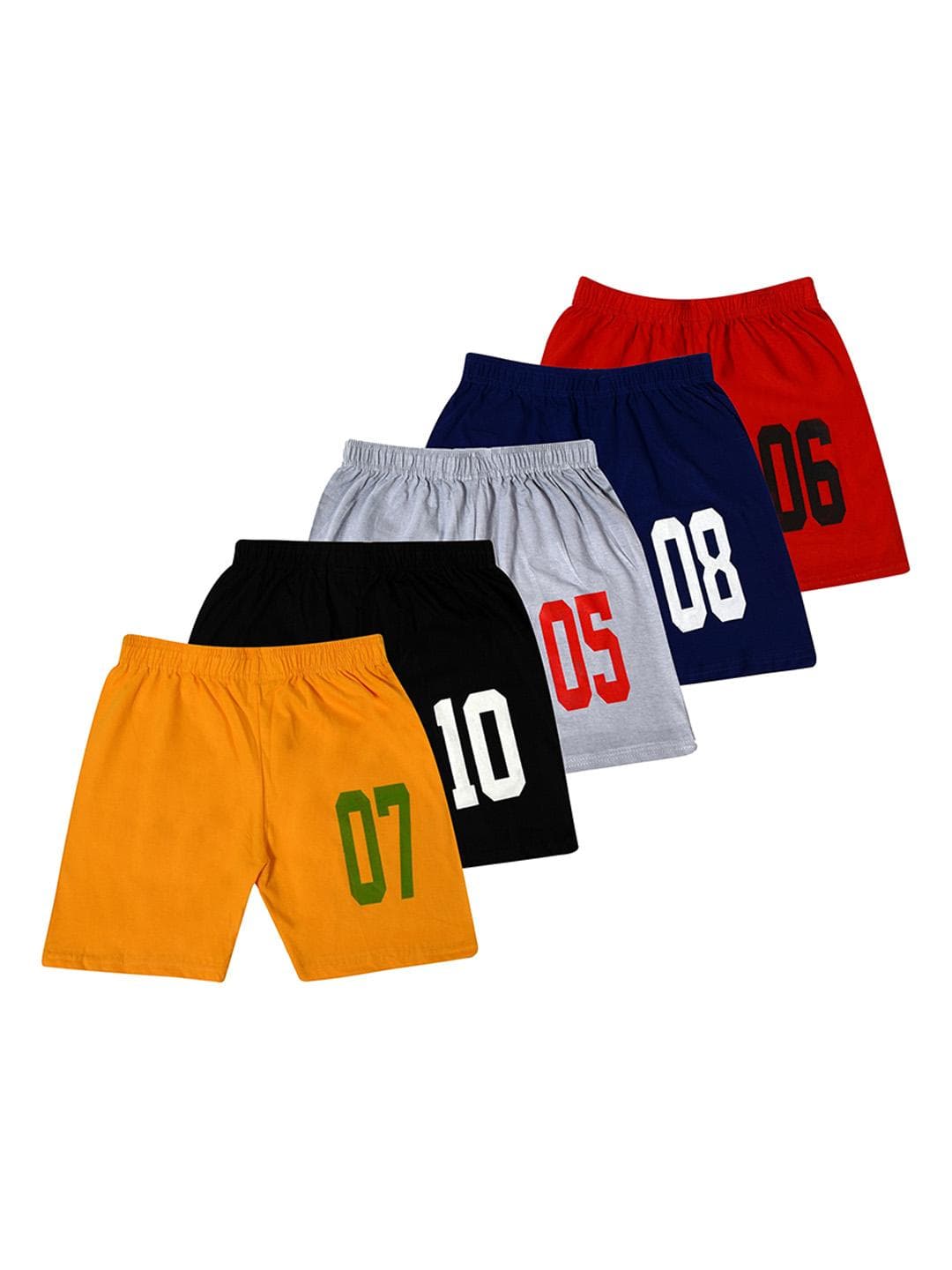 FASLA Boys Pack Of 5 Mid-Rise Cotton Shorts