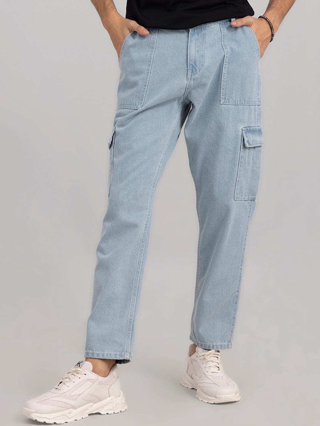 Snitch Men Blue Baggy Fit Jeans