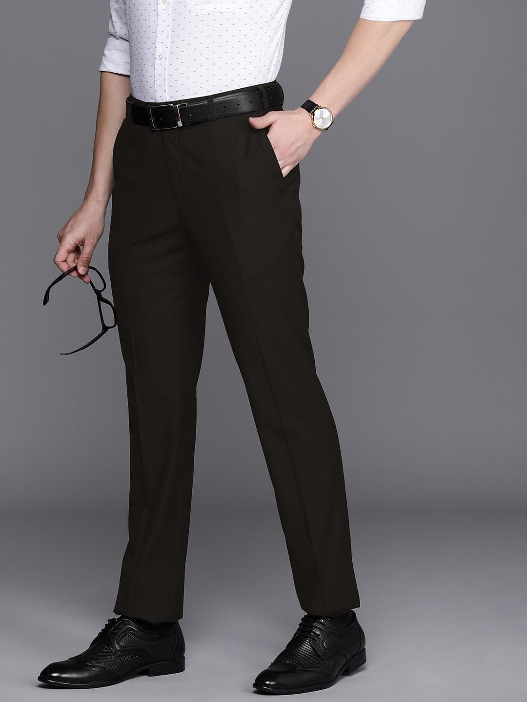 Raymond Men Mid-Rise Slim Fit Trousers