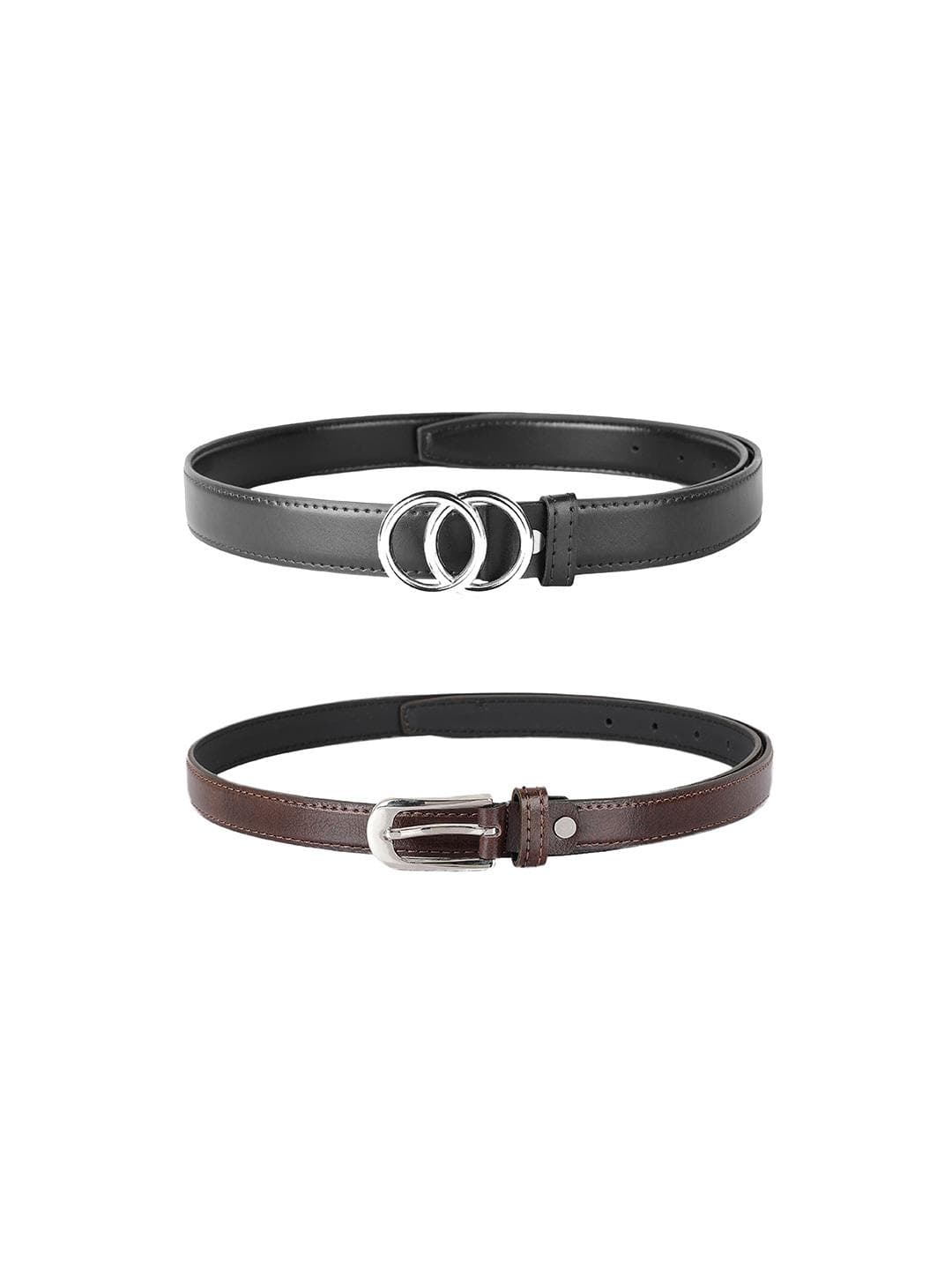 Buy ZEVORA Women Pack Of 2 Leather Belts - - Accessories for Women