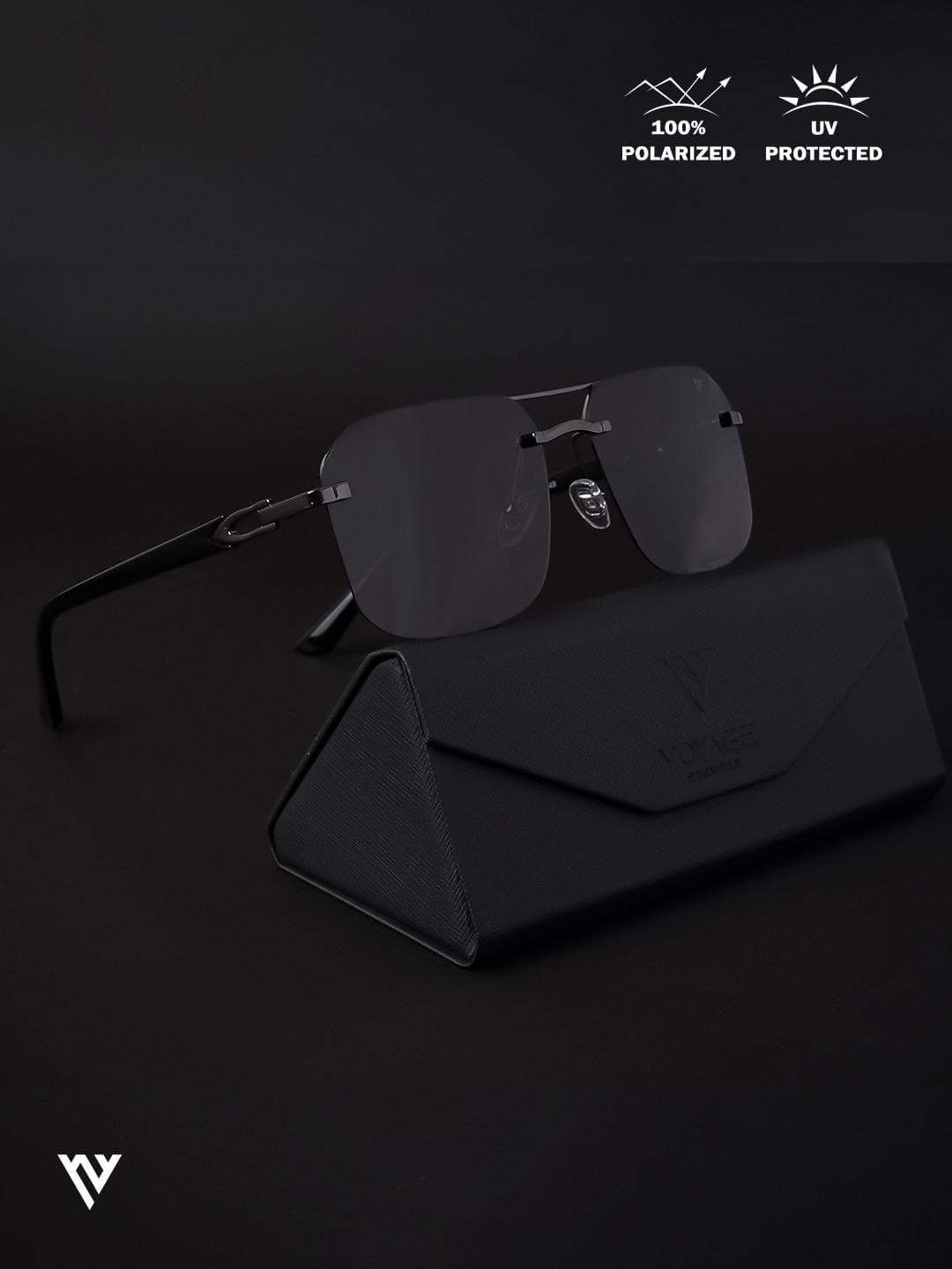Voyage Gunmetal-Toned Wayfarer Sunglasses With Polarised And UV Protected Lens 19072MG4142
