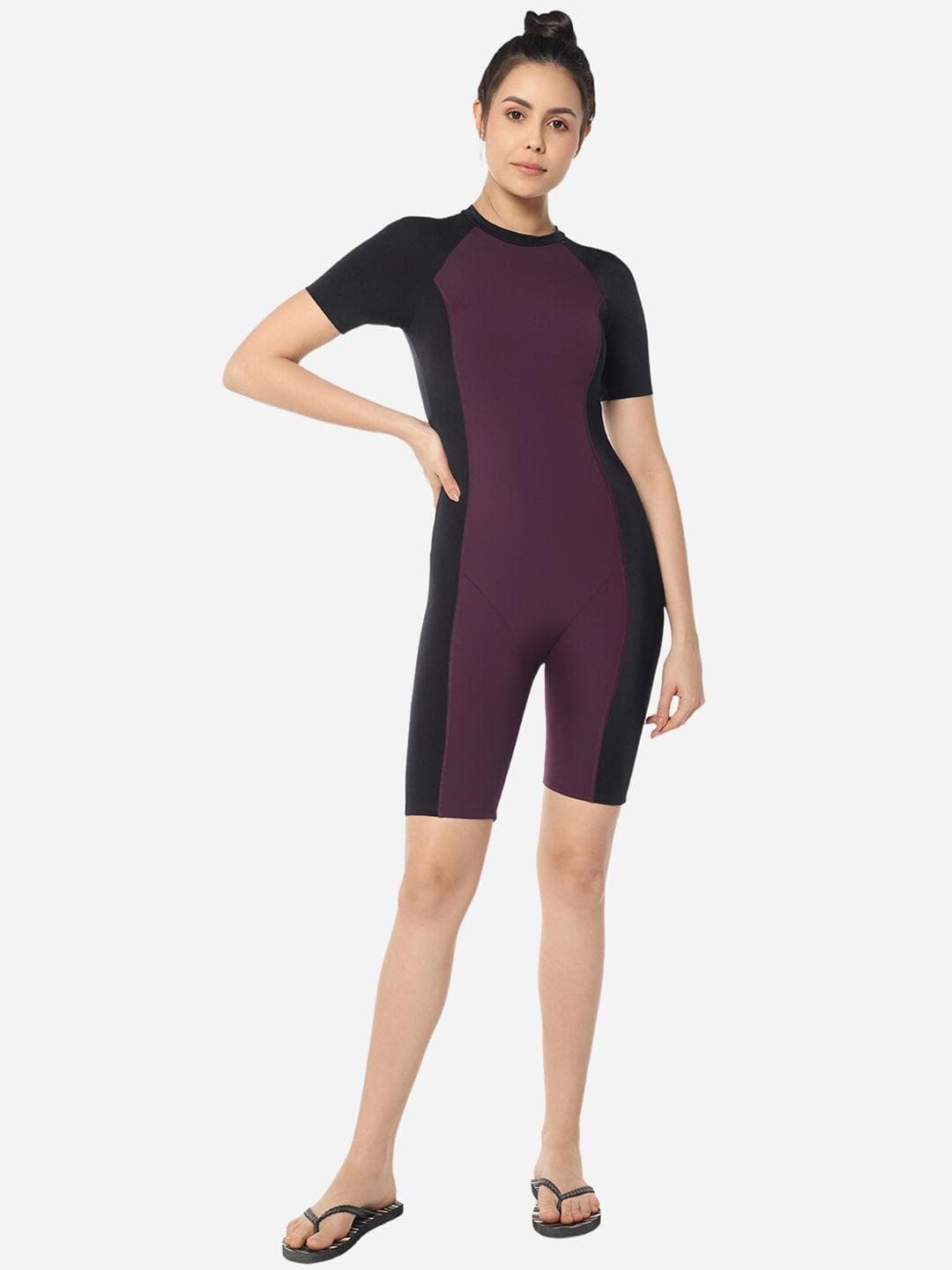 Buy Amante Colourblocked Padded Swimwear Legsuit - - Apparel for Women