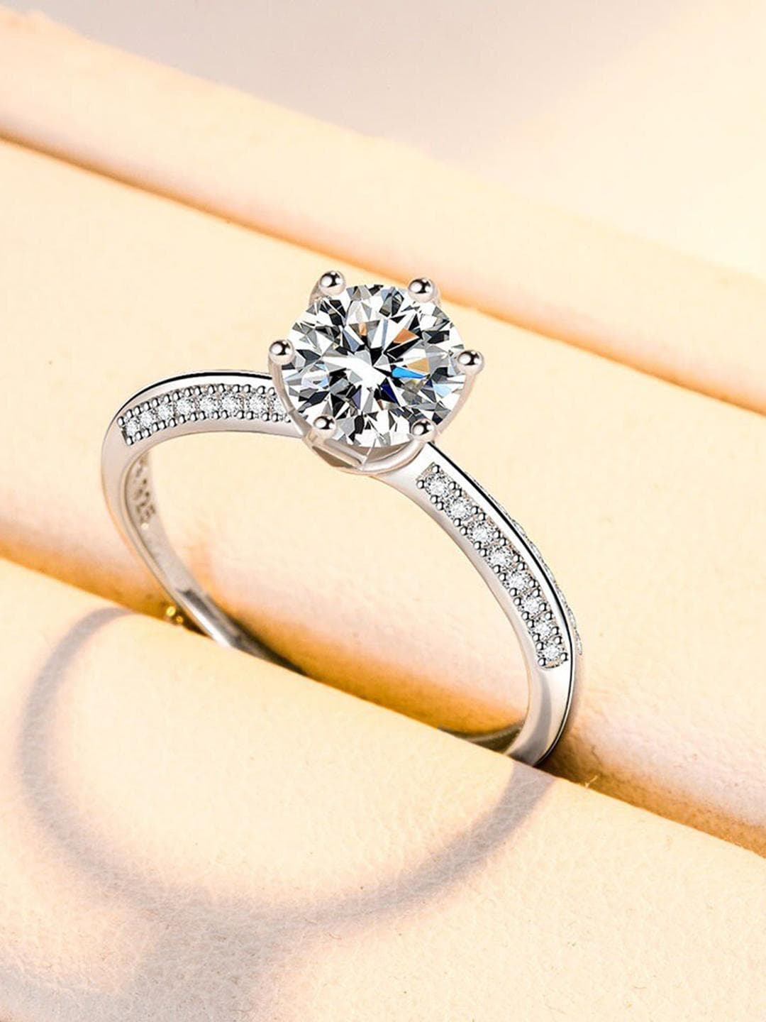 Buy MYKI Silver Plated & CZ Studded Adjustable Finger Ring - - Accessories for Women
