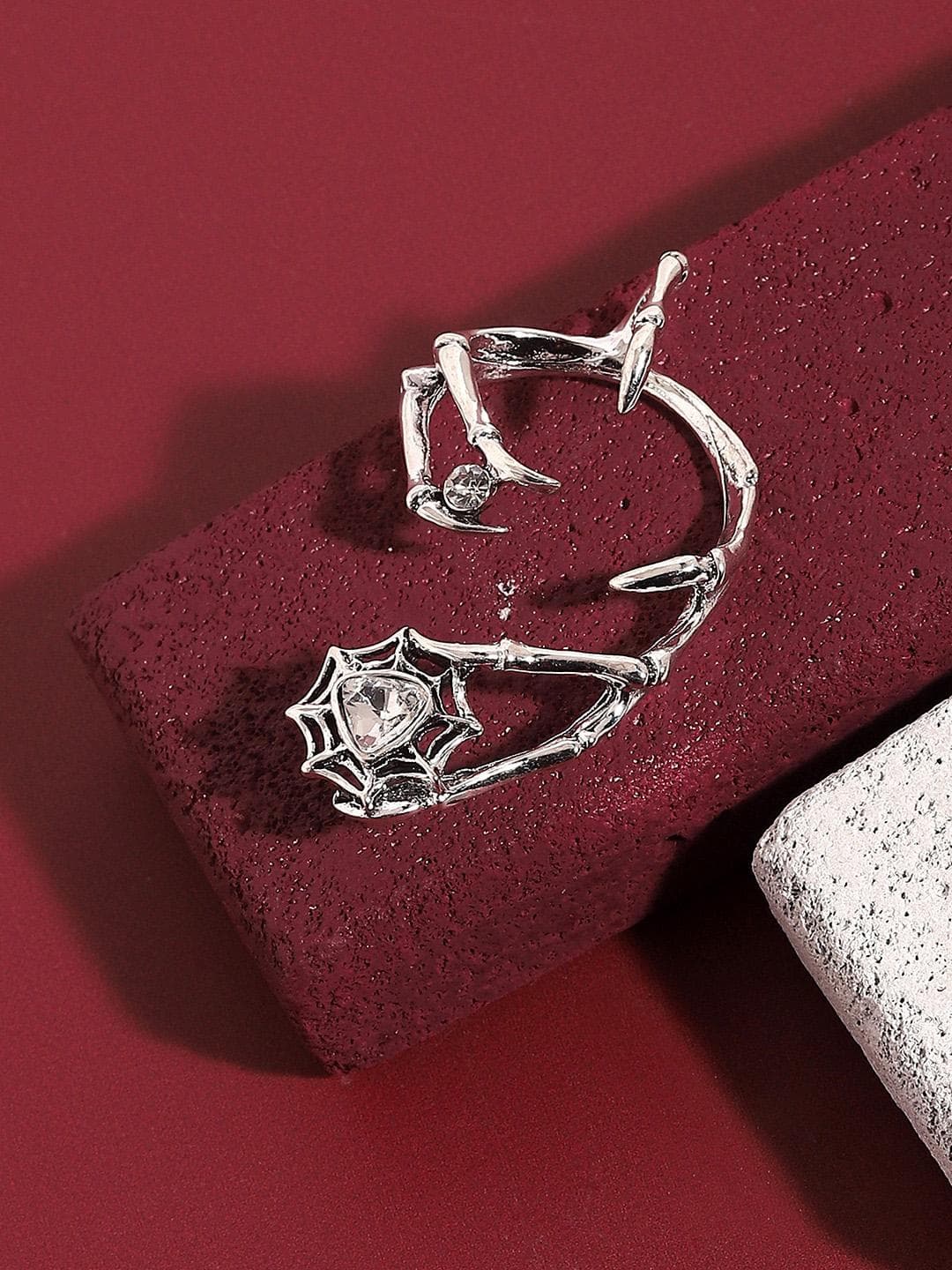 Buy SOHI Silver Plated Edgy Spike Ear Cuff Jewellery - - Accessories for Women