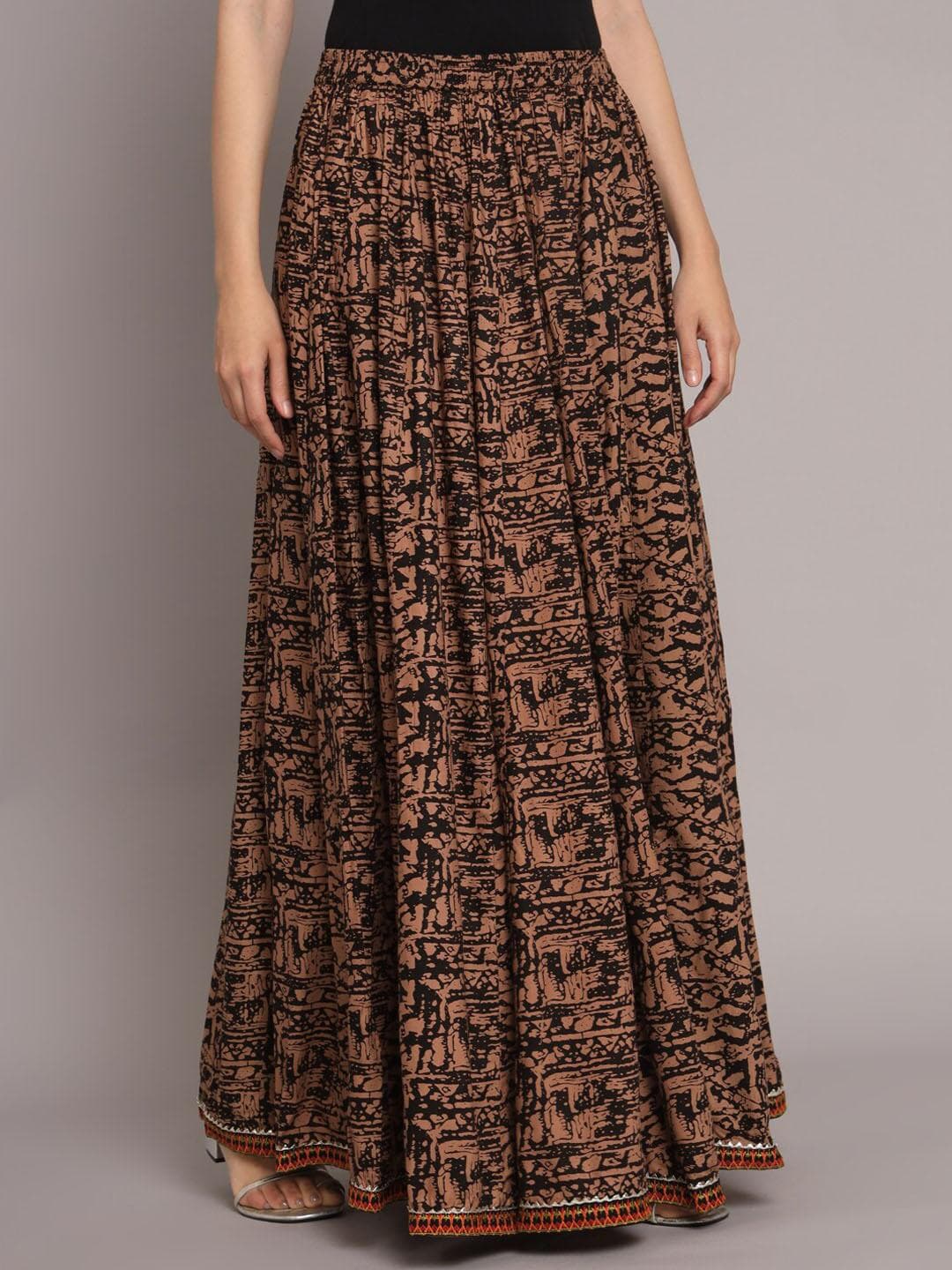 KALINI Abstract Printed Maxi Skirts