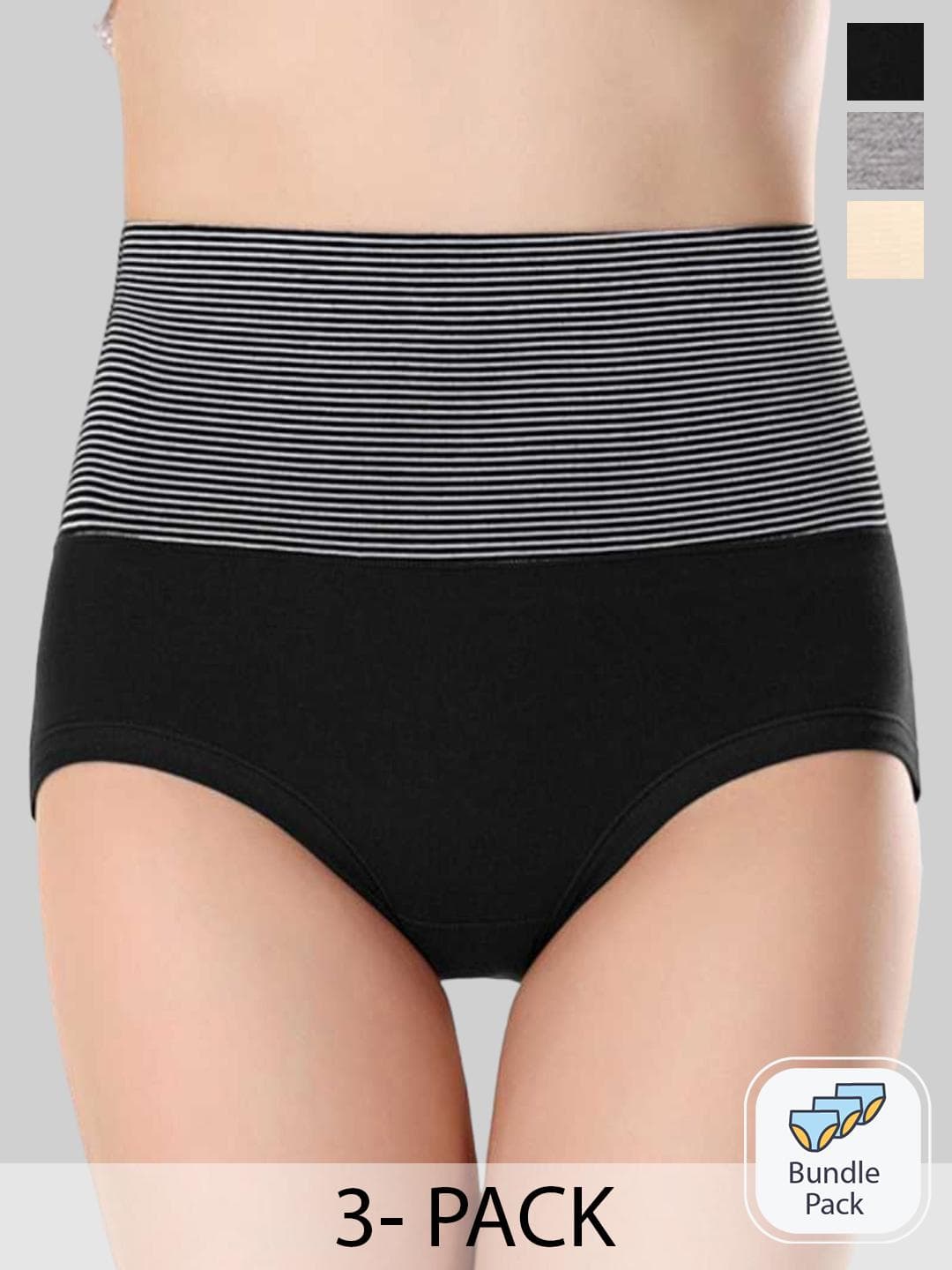 PLUMBURY Pack Of 3 High Rise Tummy Shaper