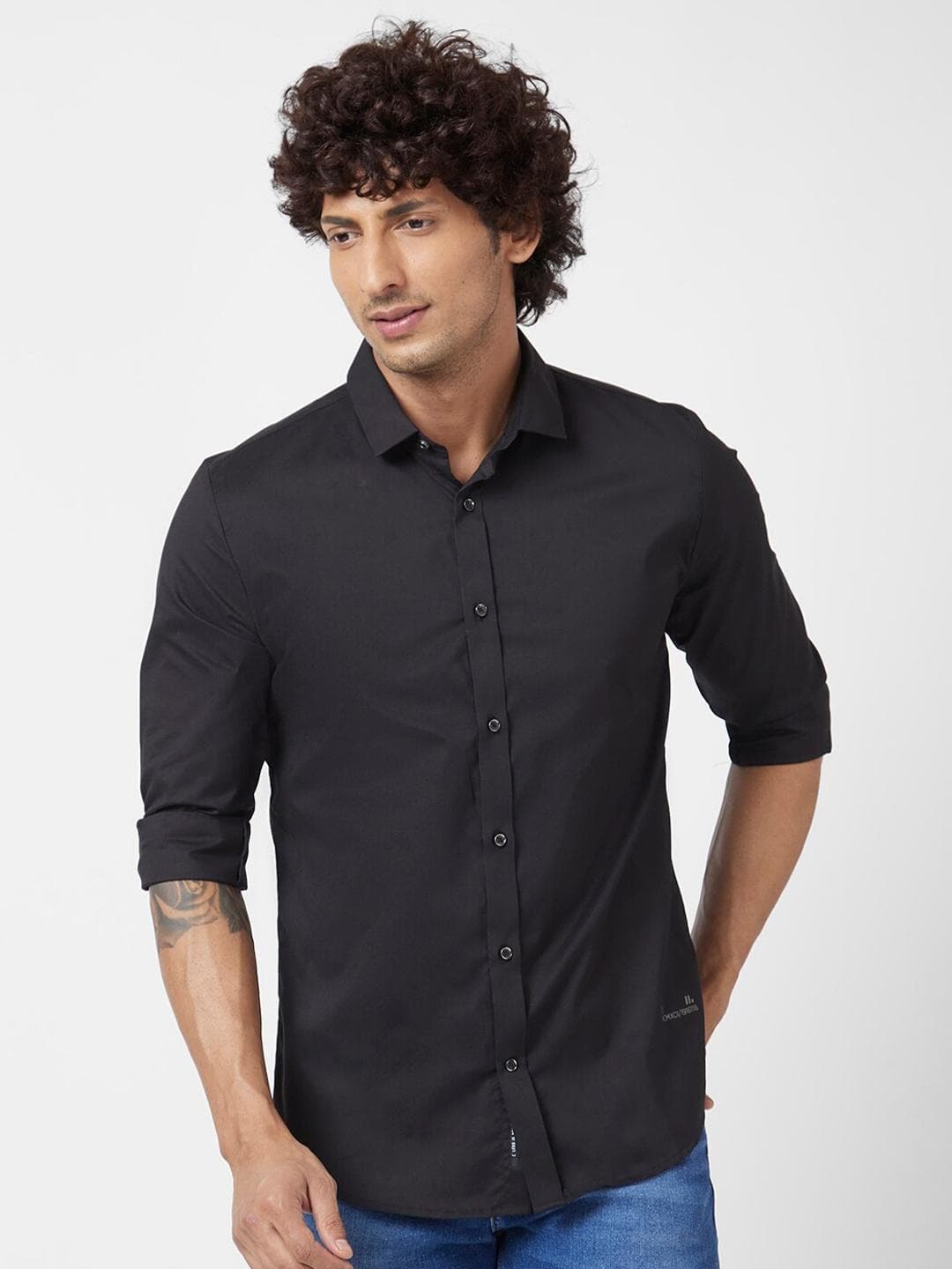 SPYKAR Classic Spread Collar Opaque Regular Fit Cotton Linen Casual Shirt