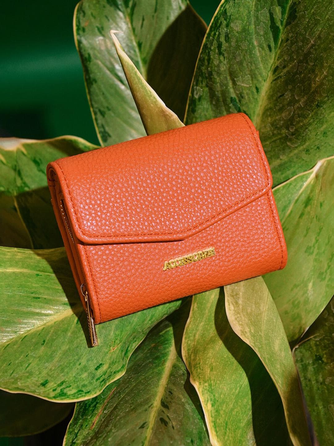 Accessorize Faux Leather Small Flap Zip Around Purse