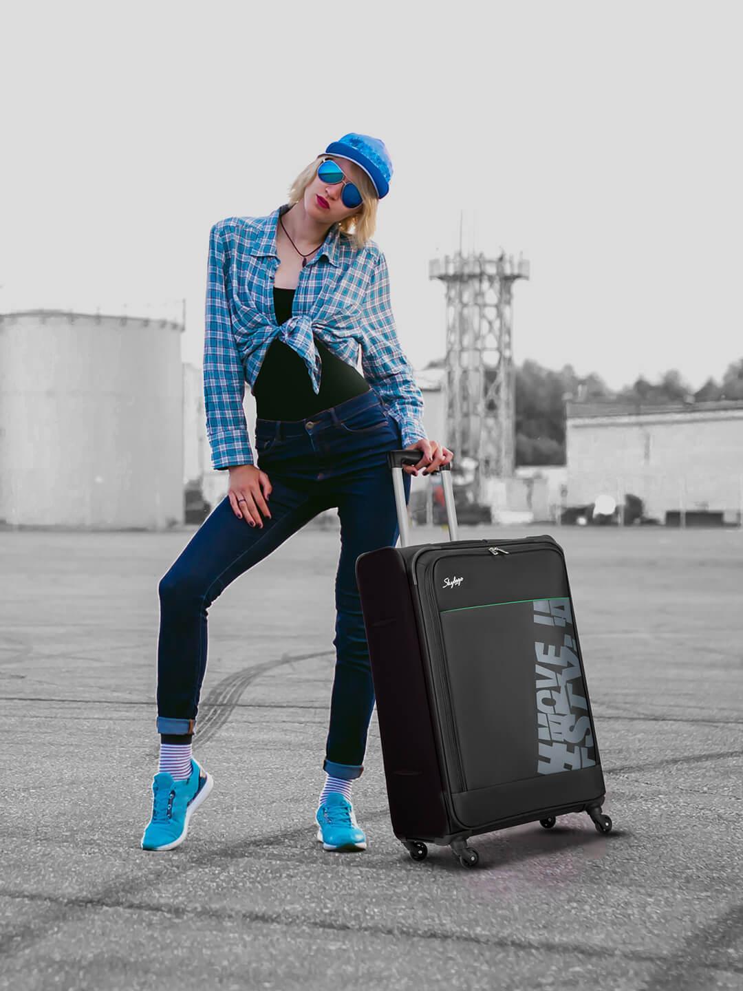 Buy Skybags Printed Soft Sided Medium Trolley Suitcase - - Accessories for Unisex