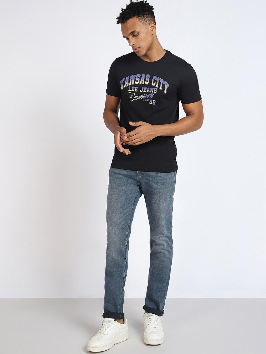 Lee Men Slim Fit Light Fade Clean Look Stretchable Jeans