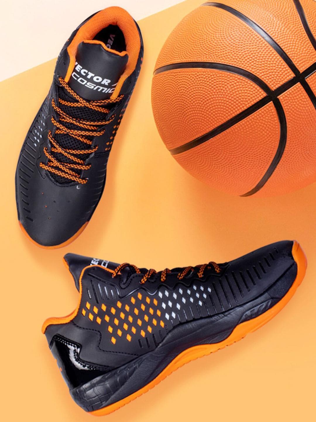 VECTOR X Unisex Cosmic Synthetic Leather Mesh Eva Phylon Rubber Sole Basketball Shoes