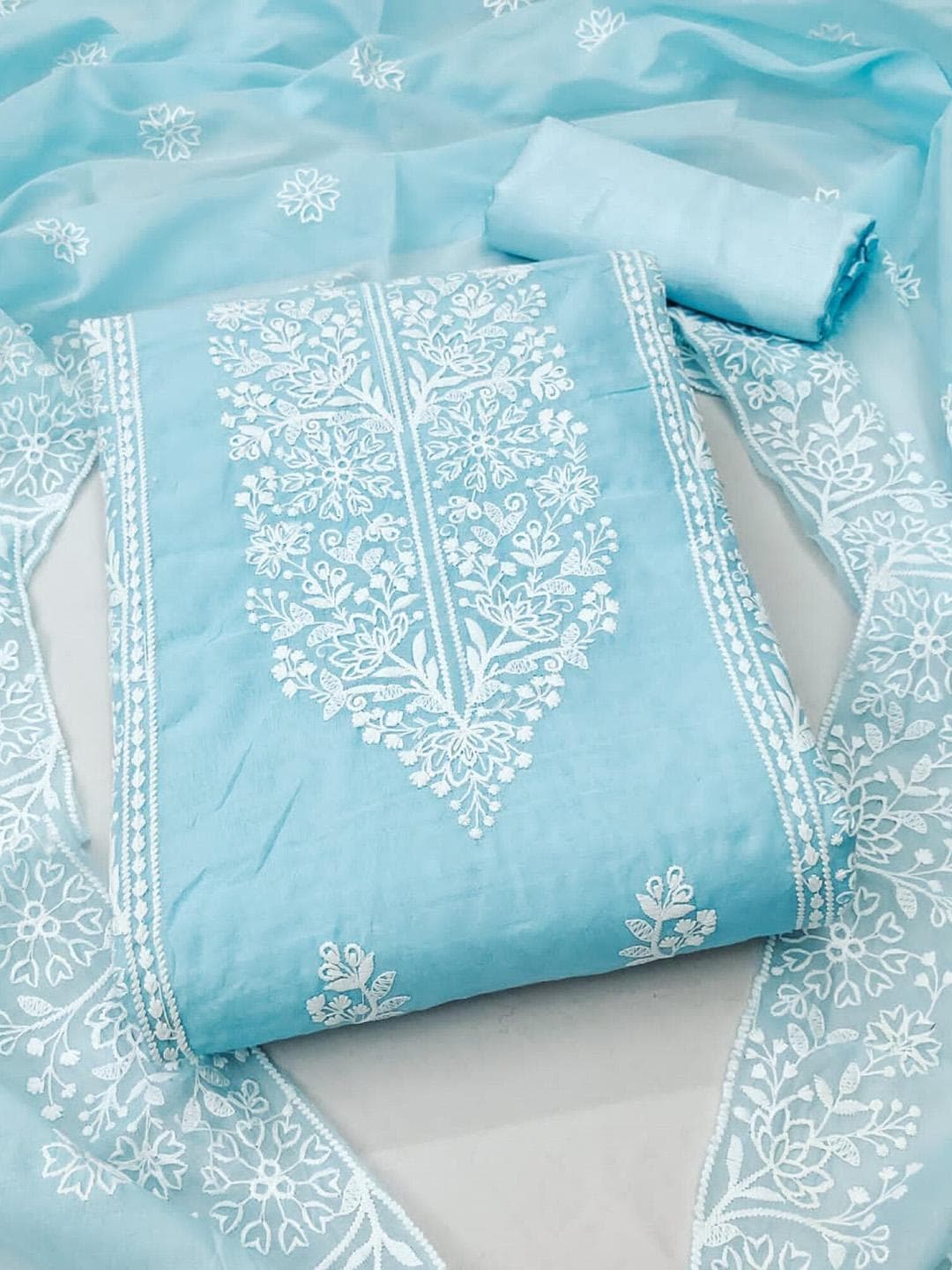 KALINI Ethnic Motifs Embroidered Unstitched Dress Material