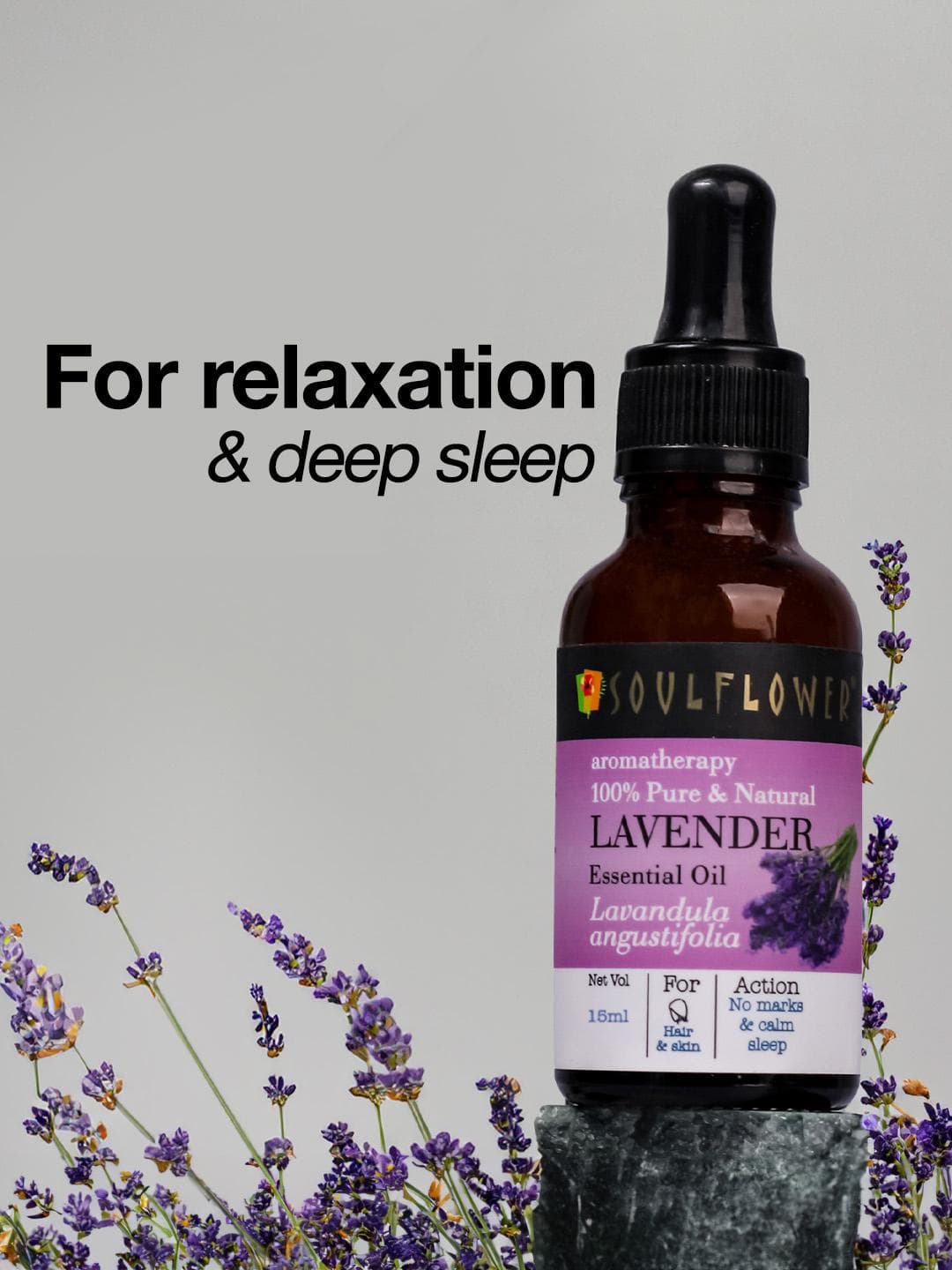 Soulflower Lavender Essential Oil for Hair Growth - 15ml
